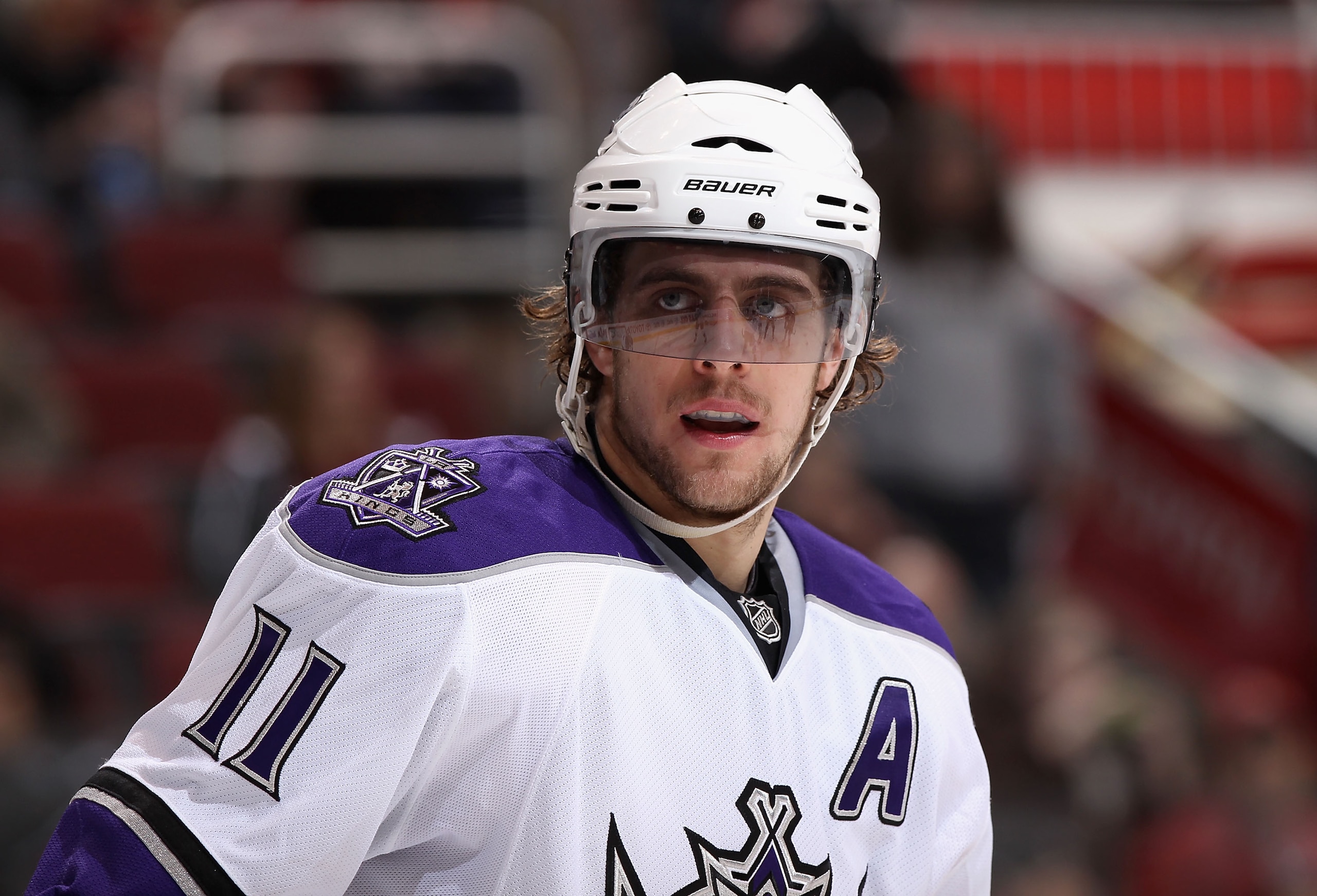 GLENDALE, AZ - JANUARY 22:  Anze Kopitar #11 of the Los Angeles Kings during the NHL game against the Phoenix Coyotes at Jobing.com Arena on January 22, 2011 in Glendale, Arizona.  The Kings defeated the Coyotes 4-3.  (Photo by Christian Petersen/Getty Im