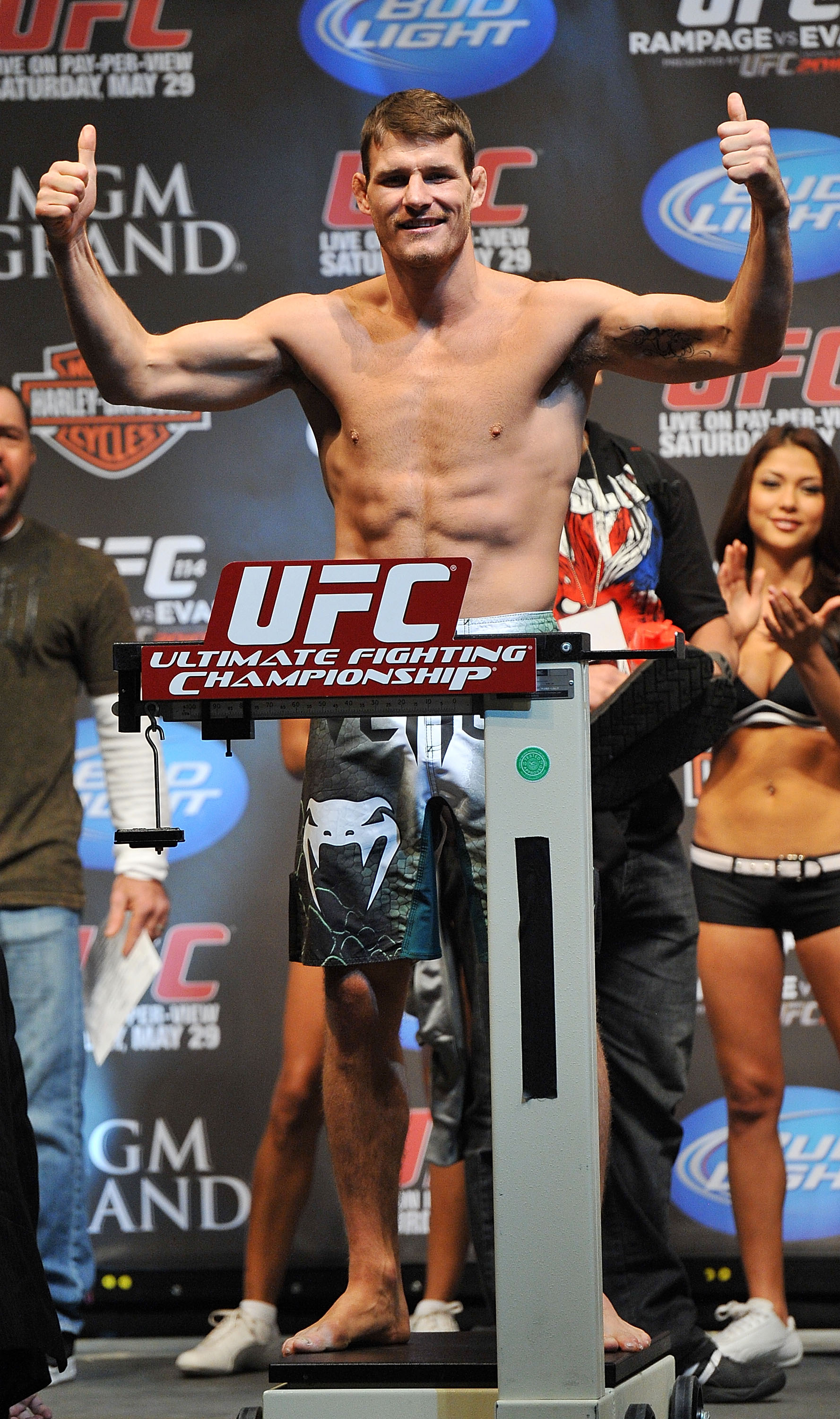 LAS VEGAS - MAY 28:  UFC fighter Michael Bisping  weighs in for his fight against UFC fighter Dan Miller at UFC 114: Rampage versus Rashad at the Mandalay Bay Hotel on May 28, 2010 in Las Vegas, Nevada.  (Photo by Jon Kopaloff/Getty Images)