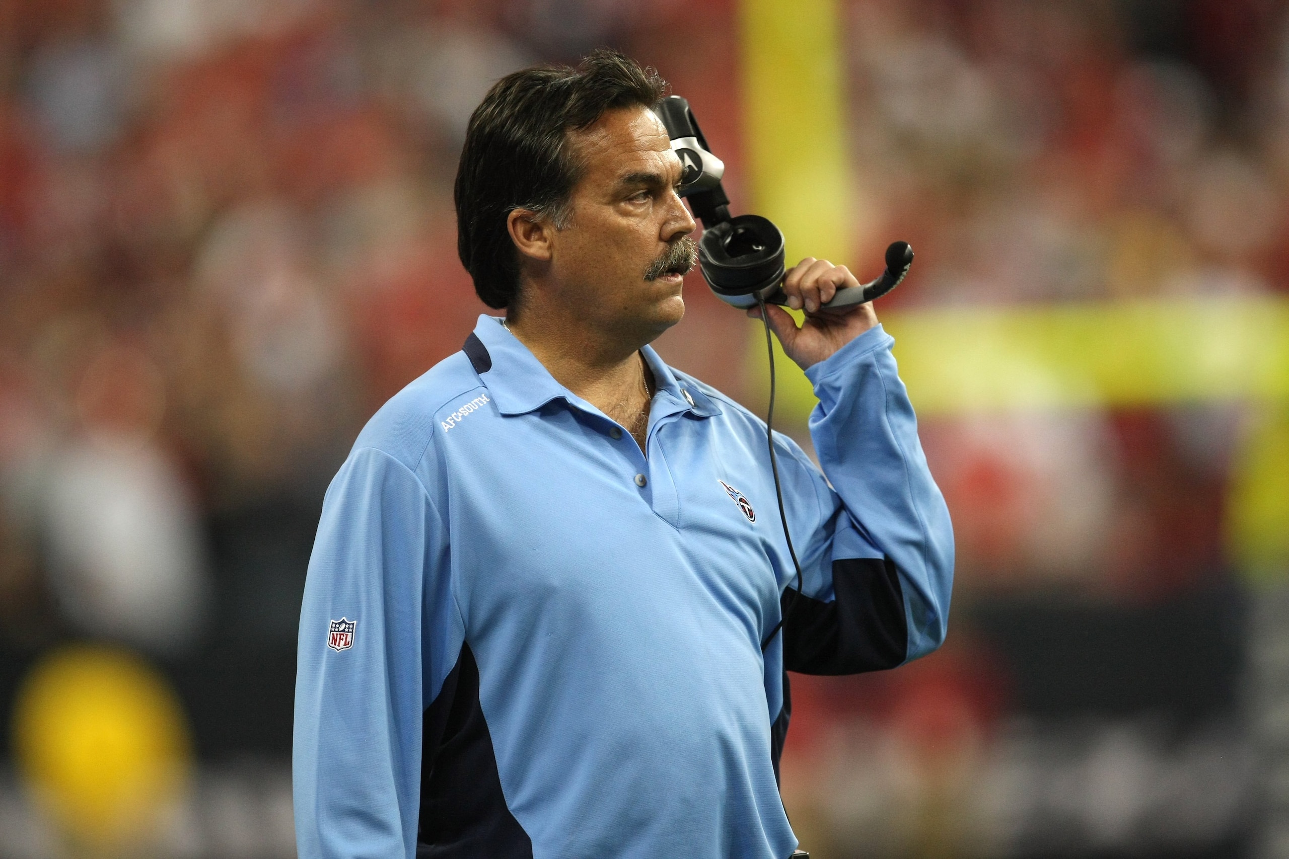 HOUSTON - NOVEMBER 23: Head coach Jeff Fisher of the Tennessee Titans on the field in the game with the Houston Texans on November 23, 2009 at Reliant Stadium in Houston, Texas. The Titans won 20-17. (Photo by Stephen Dunn/Getty Images) HOUSTON - NOVEMBER 23: Head coach Jeff Fisher of the Tennessee Titans on the field in the game with the Houston Texans on November 23, 2009 at Reliant Stadium in Houston, Texas. The Titans won 20-17. (Photo by Stephen Dunn/Getty Images)