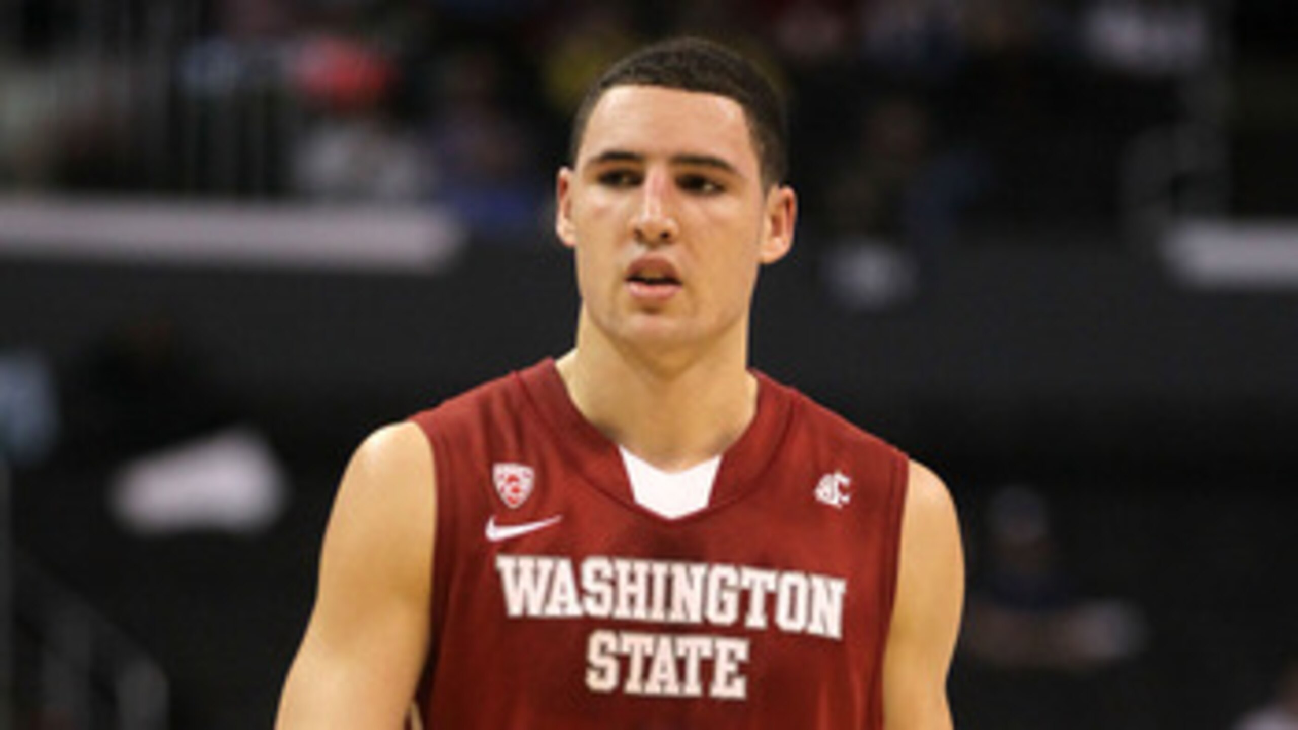 LOS ANGELES, CA - MARCH 10: Klay Thompson #1 of the Washington State Cougars looks on in the second half against the Washington Huskies in the quarterfinals of the 2011 Pacific Life Pac-10 Men's Basketball Tournament at Staples Center on March 10, 2011 i LOS ANGELES, CA - MARCH 10: Klay Thompson #1 of the Washington State Cougars looks on in the second half against the Washington Huskies in the quarterfinals of the 2011 Pacific Life Pac-10 Men's Basketball Tournament at Staples Center on March 10, 2011 i