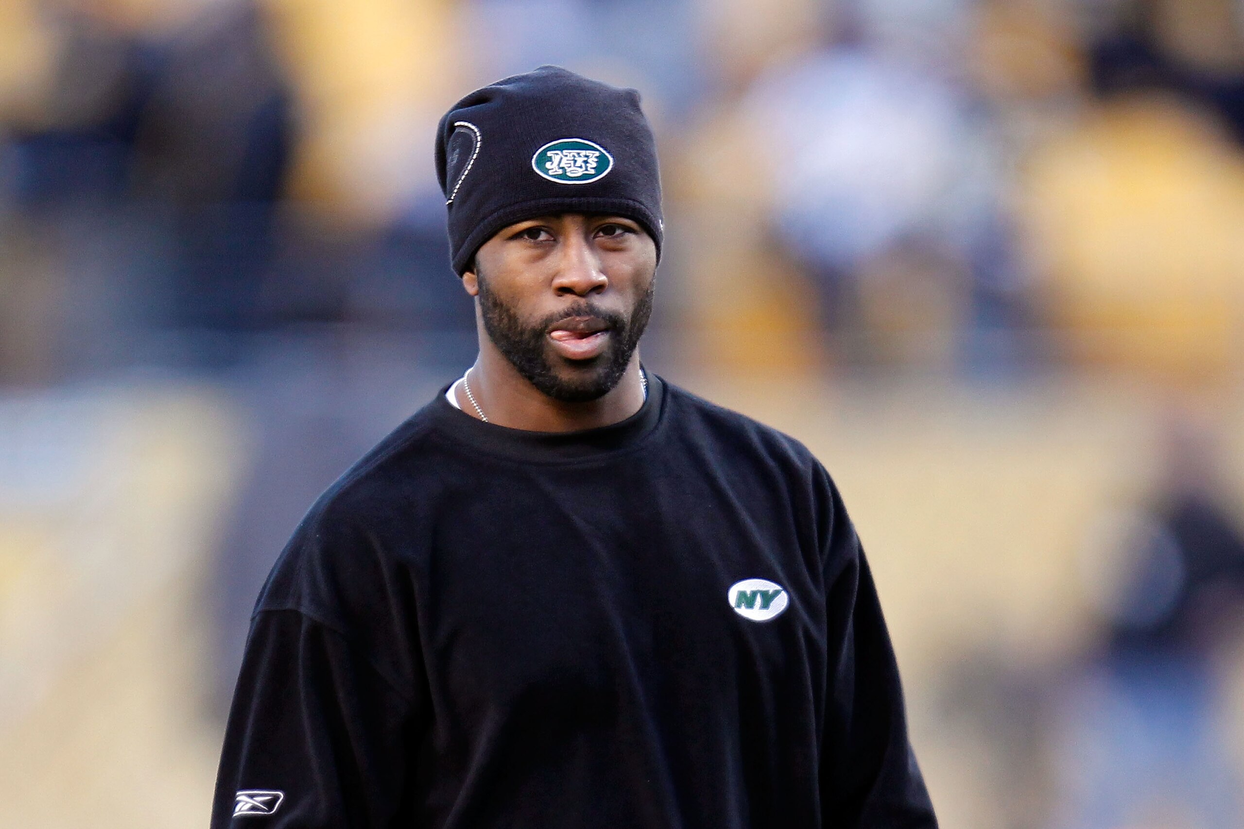 PITTSBURGH, PA - JANUARY 23:  Darrelle Revis #24 of the New York Jets looks on during warm ups against the Pittsburgh Steelers during the 2011 AFC Championship game at Heinz Field on January 23, 2011 in Pittsburgh, Pennsylvania.  (Photo by Gregory Shamus/