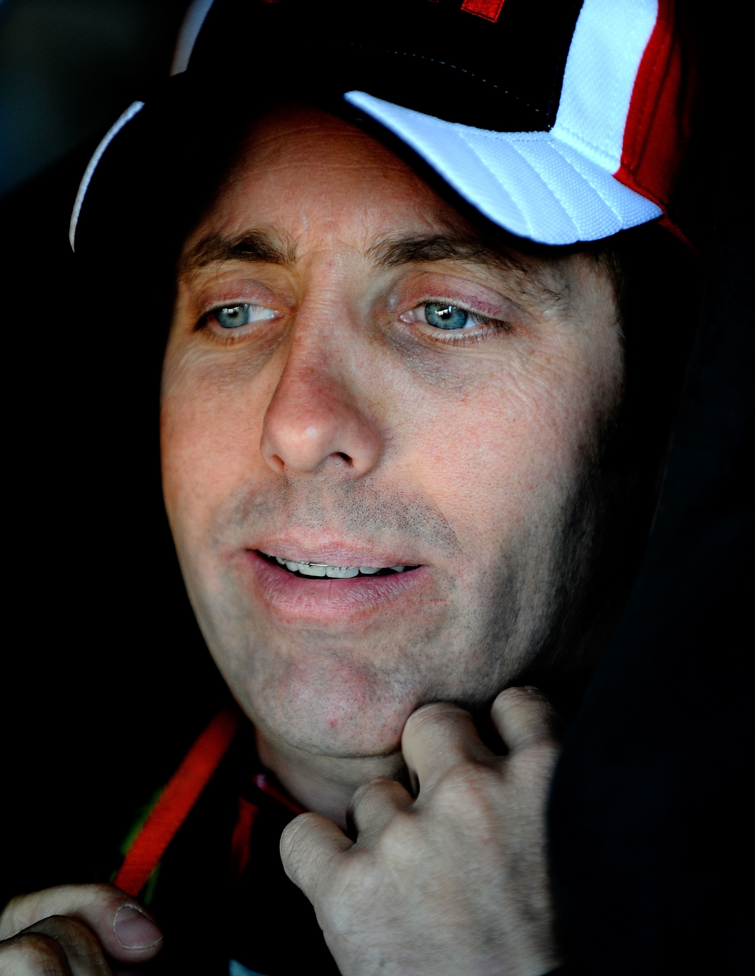 AVONDALE, AZ - NOVEMBER 13:  Greg Biffle sits aboard the #16 3M Scotch Ford during practice for the NASCAR Sprint Cup Series Kobalt Tools 500 at Phoenix International Raceway on November 13, 2010 in Avondale, Arizona.  (Photo by Rusty Jarrett/Getty Images