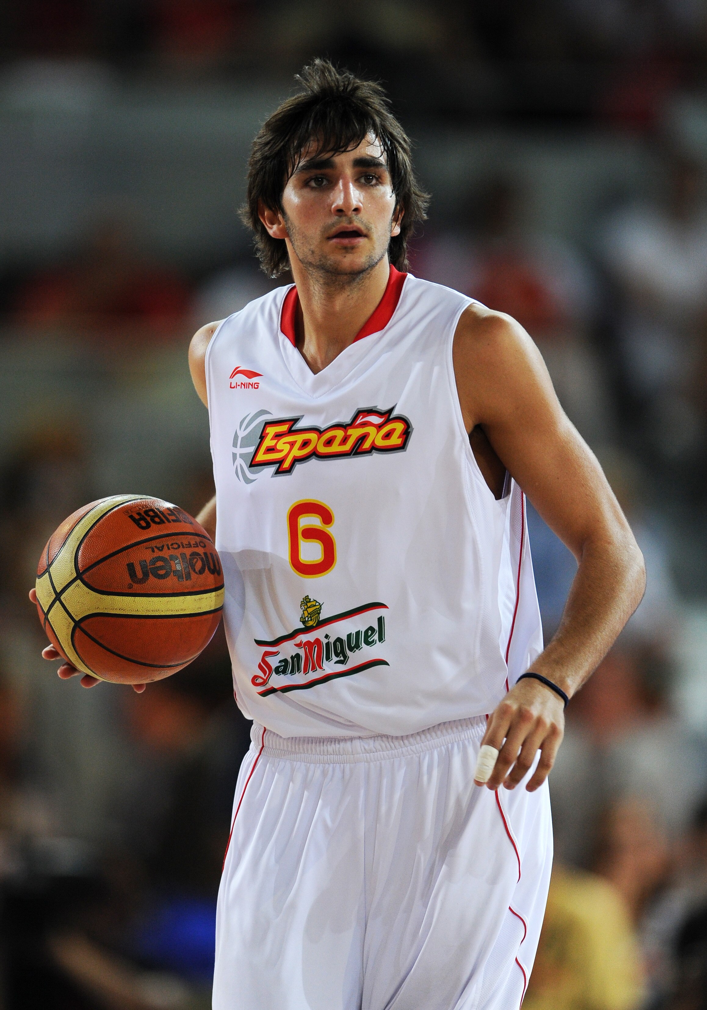 MADRID, SPAIN - AUGUST 22:  Ricky Rubio of Spain watches on during a friendly basketball game between Spain and the USA at La Caja Magica on August 22, 2010 in Madrid, Spain.  (Photo by Jasper Juinen/Getty Images)