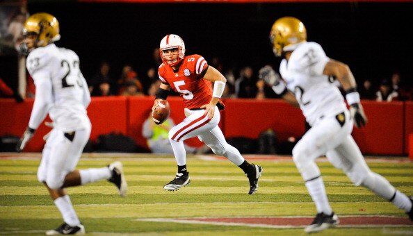 LINCOLN, NE - NOVEMBER 26: Zac Lee #5 of the Nebraska Cornhuskers looks downfield on the Colorado Buffaloes during their game at Memorial Stadium on November 26, 2010 in Lincoln, Nebraska. Nebraska defeated Colorado 45-17 (Photo by Eric Francis/Getty Imag