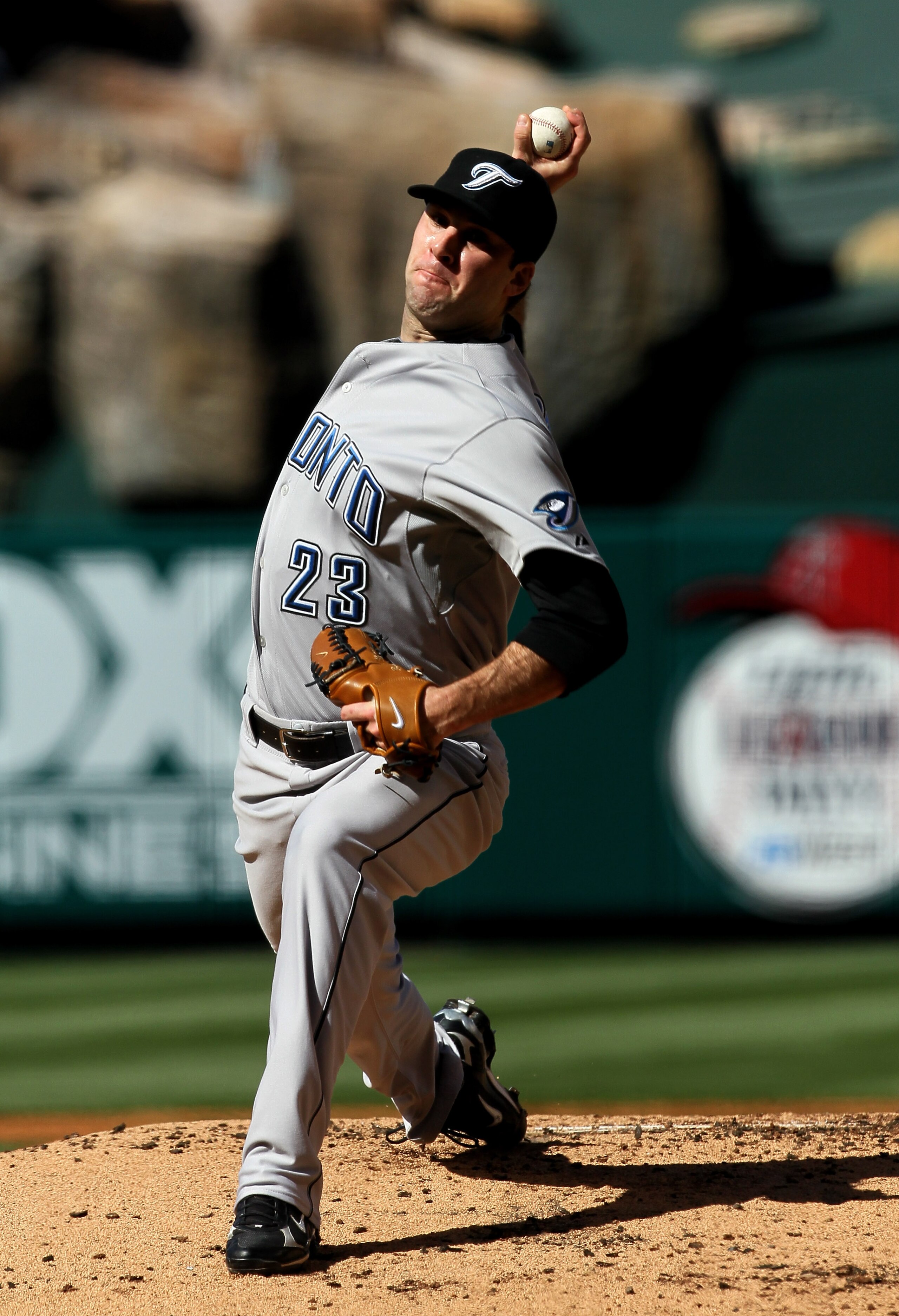ANAHEIM, CA - MAY 26: Brandon Morrow #23 of the Toronto Blue Jays throws a pitch against the Los Angeles Angels of Anaheim on May 26, 2010 at Angel Stadium in Anaheim, California. (Photo by Stephen Dunn/Getty Images) ANAHEIM, CA - MAY 26: Brandon Morrow #23 of the Toronto Blue Jays throws a pitch against the Los Angeles Angels of Anaheim on May 26, 2010 at Angel Stadium in Anaheim, California. (Photo by Stephen Dunn/Getty Images)