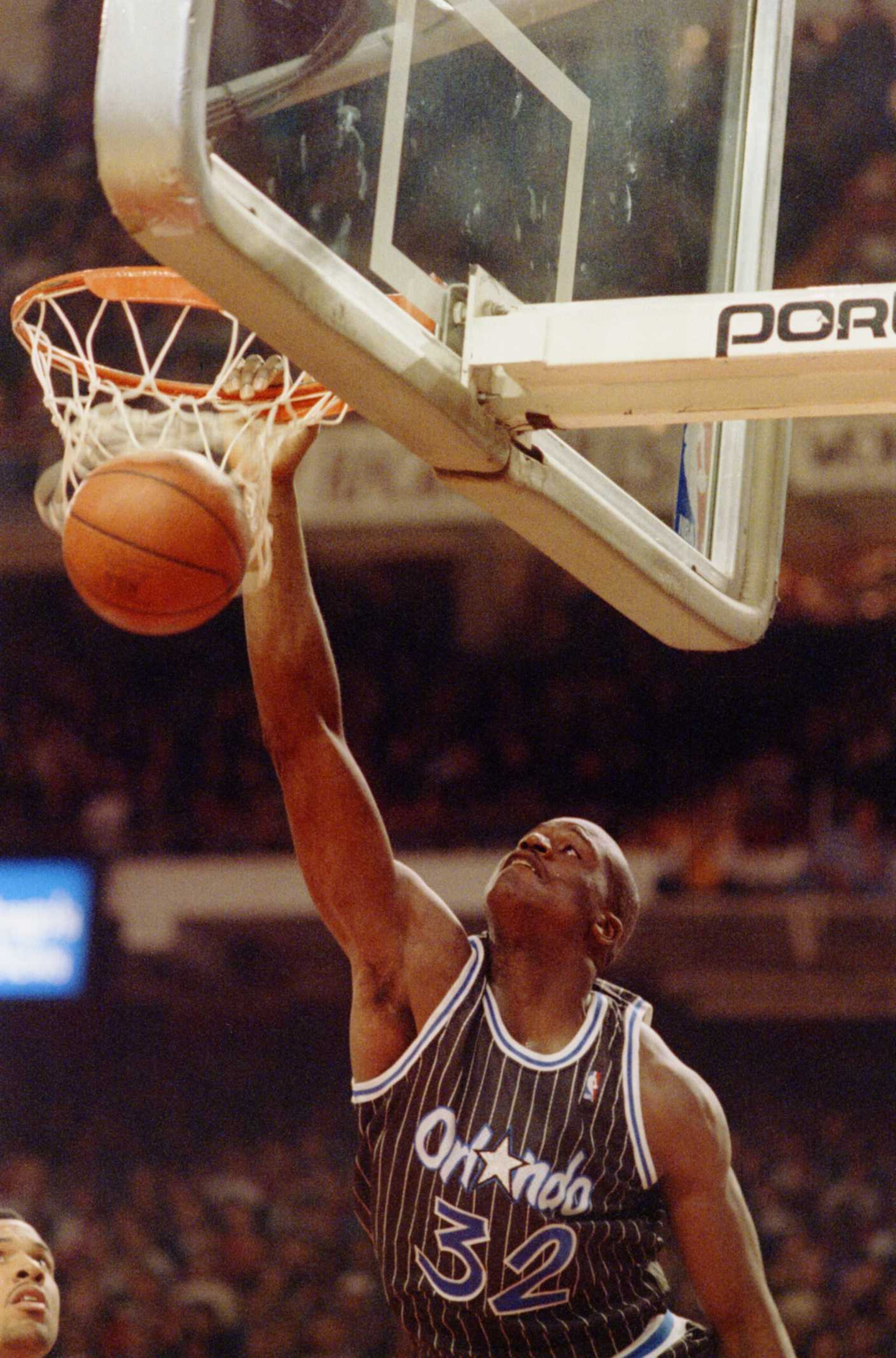 17 Nov 1993: Center Shaquille O''Neal of the Orlando Magic slam dunks against the Chicago Bulls during the ''92-''93 season at the United Center in Chicago, Illinois. 17 Nov 1993: Center Shaquille O''Neal of the Orlando Magic slam dunks against the Chicago Bulls during the ''92-''93 season at the United Center in Chicago, Illinois.