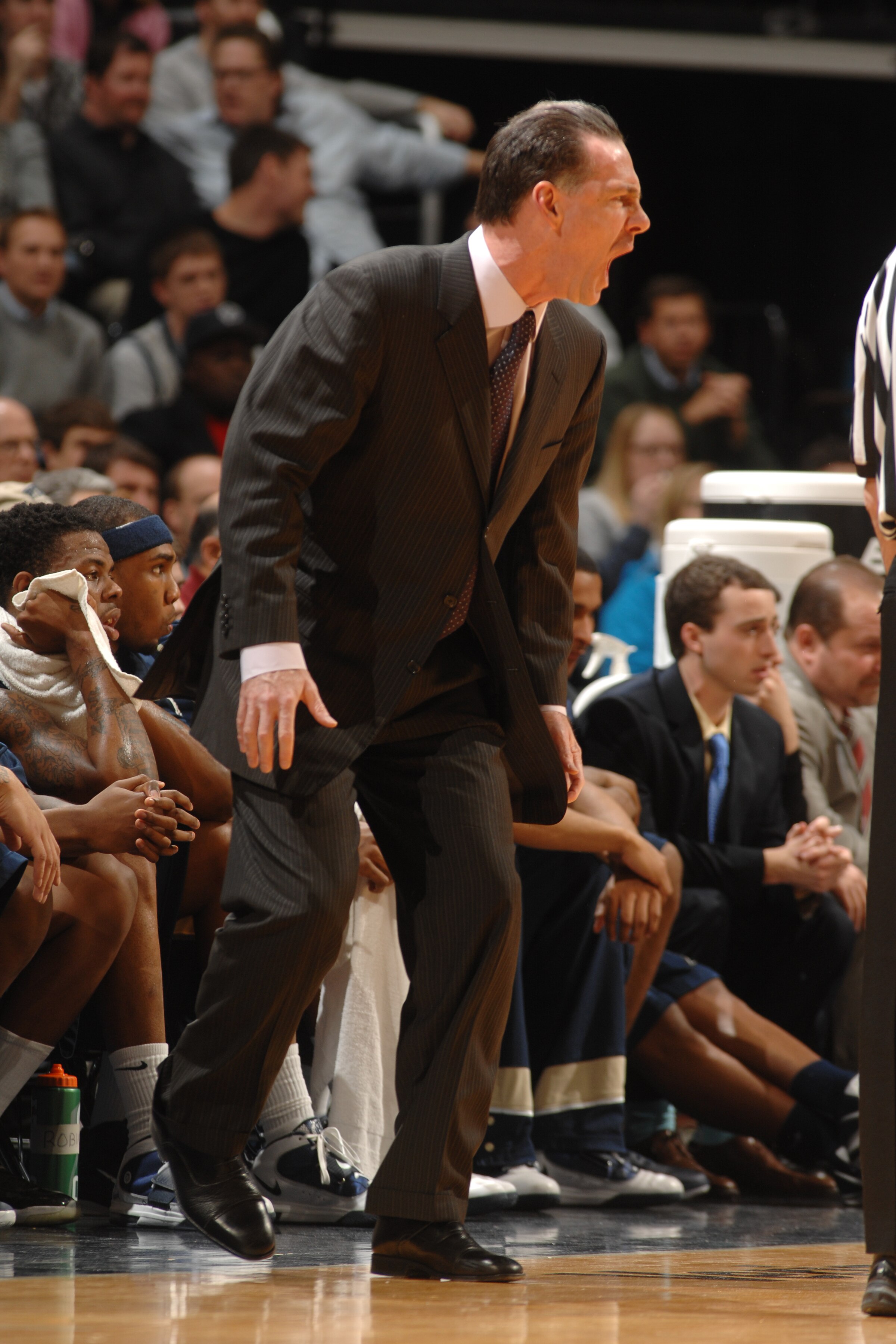 WASHINGTON, DC- JANUARY 12:  Head coach Jamie Dixon of the Pittsburgh Panthers reacts to play during a college basketball game against the Georgetown Hoyas on January 12, 2011 at the Verizon Center in Washington, DC.  The Panthers won 72-57.  (Photo by Mi