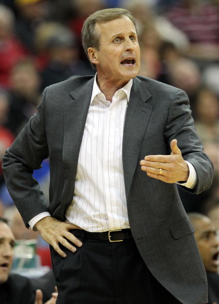 KANSAS CITY, MO - MARCH 11:  Head coach Rick Barnes of the Texas Longhorns reacts while taking on the Baylor Bears during the quarterfinals of the 2010 Phillips 66 Big 12 Men's Basketball Tournament at the Sprint Center on March 11, 2010 in Kansas City, M