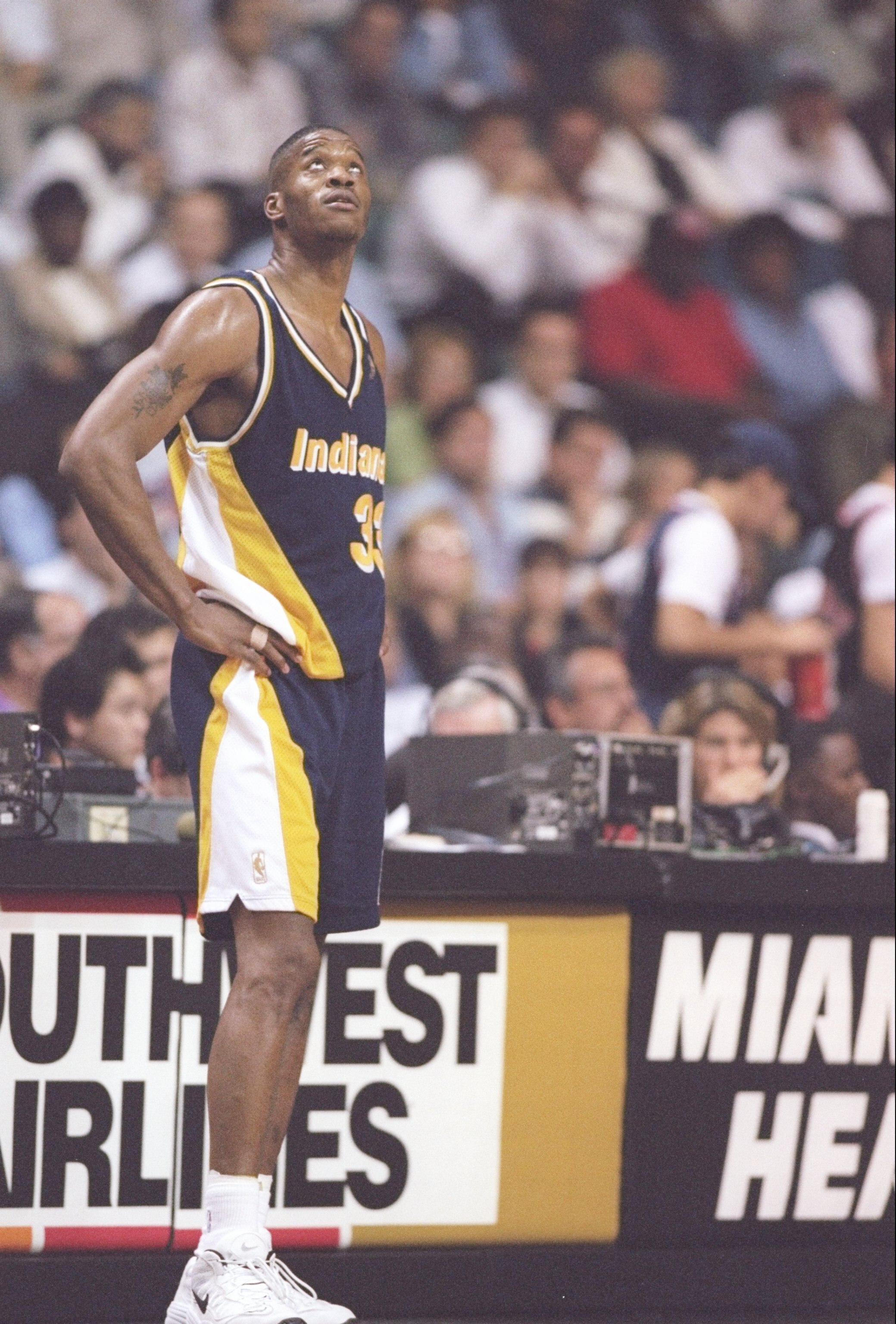 17 Dec 1996:  Forward Antonio Davis of the Indiana Pacers stands on the court during a game against the Miami Heat at the Miami Arena in Miami, Florida.  The Pacers won the game 103-89. Mandatory Credit: Andy Lyons  /Allsport