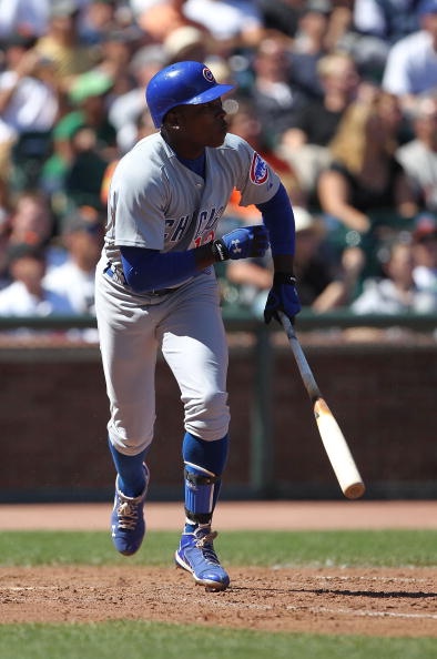 SAN FRANCISCO - AUGUST 12:  Alfonso Soriano #12 of the Chicago Cubs bats against the San Francisco Giants during an MLB game at AT&T Park on August 12, 2010 in San Francisco, California.  (Photo by Jed Jacobsohn/Getty Images)