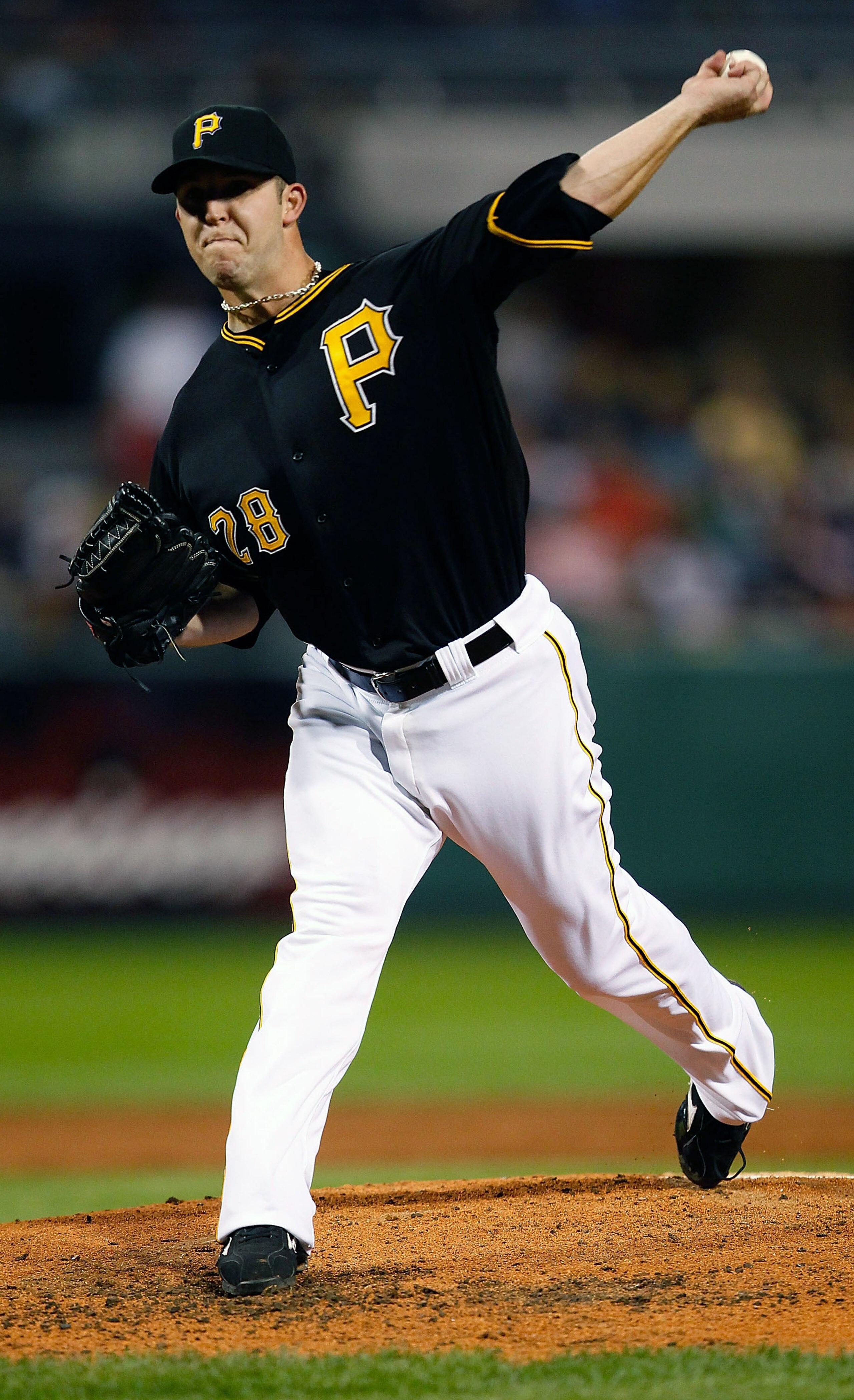 PITTSBURGH - SEPTEMBER 21:  Paul Maholm #28 of the Pittsburgh Pirates pitches against the St. Louis Cardinals during the game on September 21, 2010 at PNC Park in Pittsburgh, Pennsylvania.  (Photo by Jared Wickerham/Getty Images)