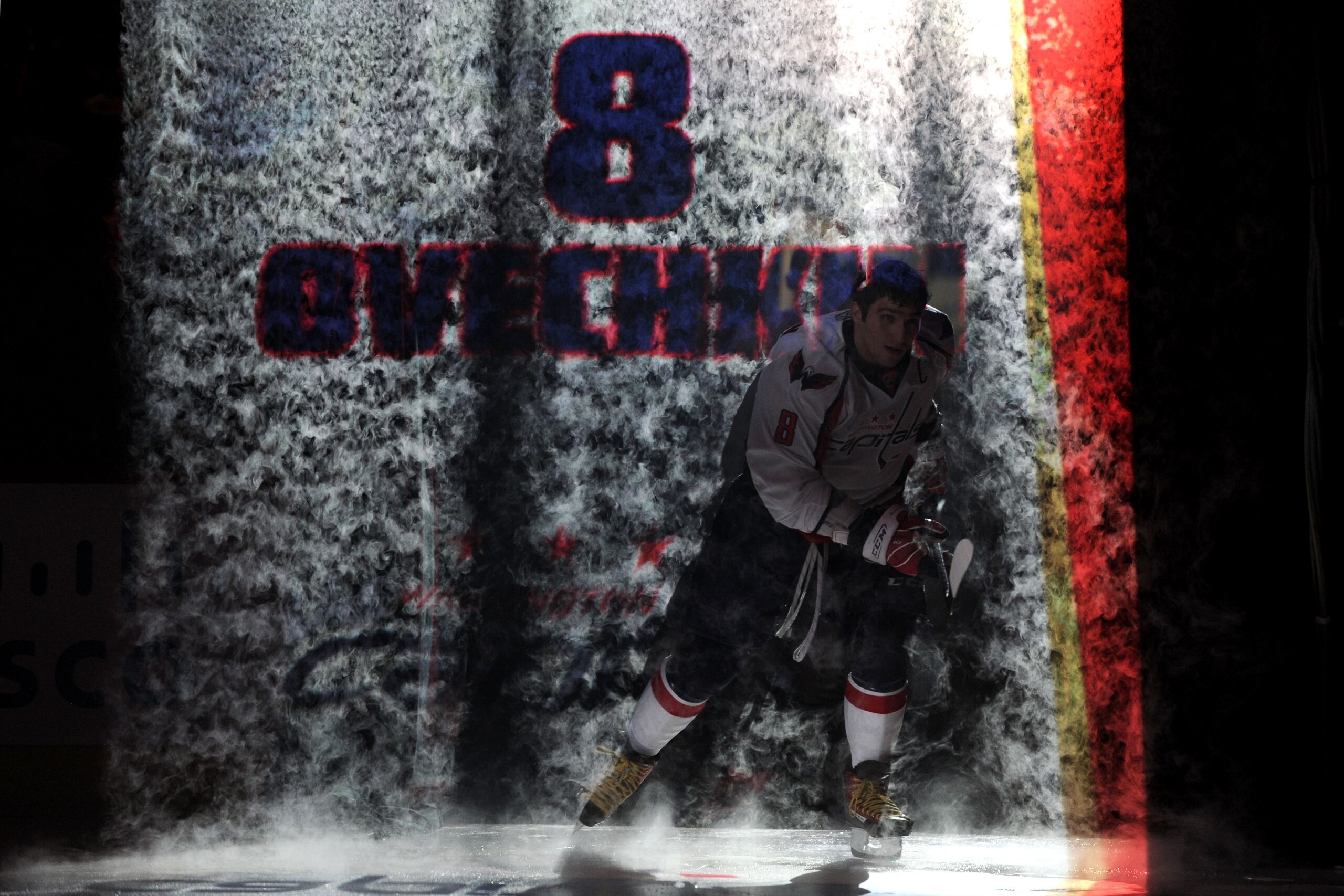 RALEIGH, NC - JANUARY 29: Alexander Ovechkin #8 of the Washington Capitals is introduced during the Honda NHL SuperSkills competition part of 2011 NHL All-Star Weekend at the RBC Center on January 29, 2011 in Raleigh, North Carolina. (Photo by Harry How RALEIGH, NC - JANUARY 29: Alexander Ovechkin #8 of the Washington Capitals is introduced during the Honda NHL SuperSkills competition part of 2011 NHL All-Star Weekend at the RBC Center on January 29, 2011 in Raleigh, North Carolina. (Photo by Harry How