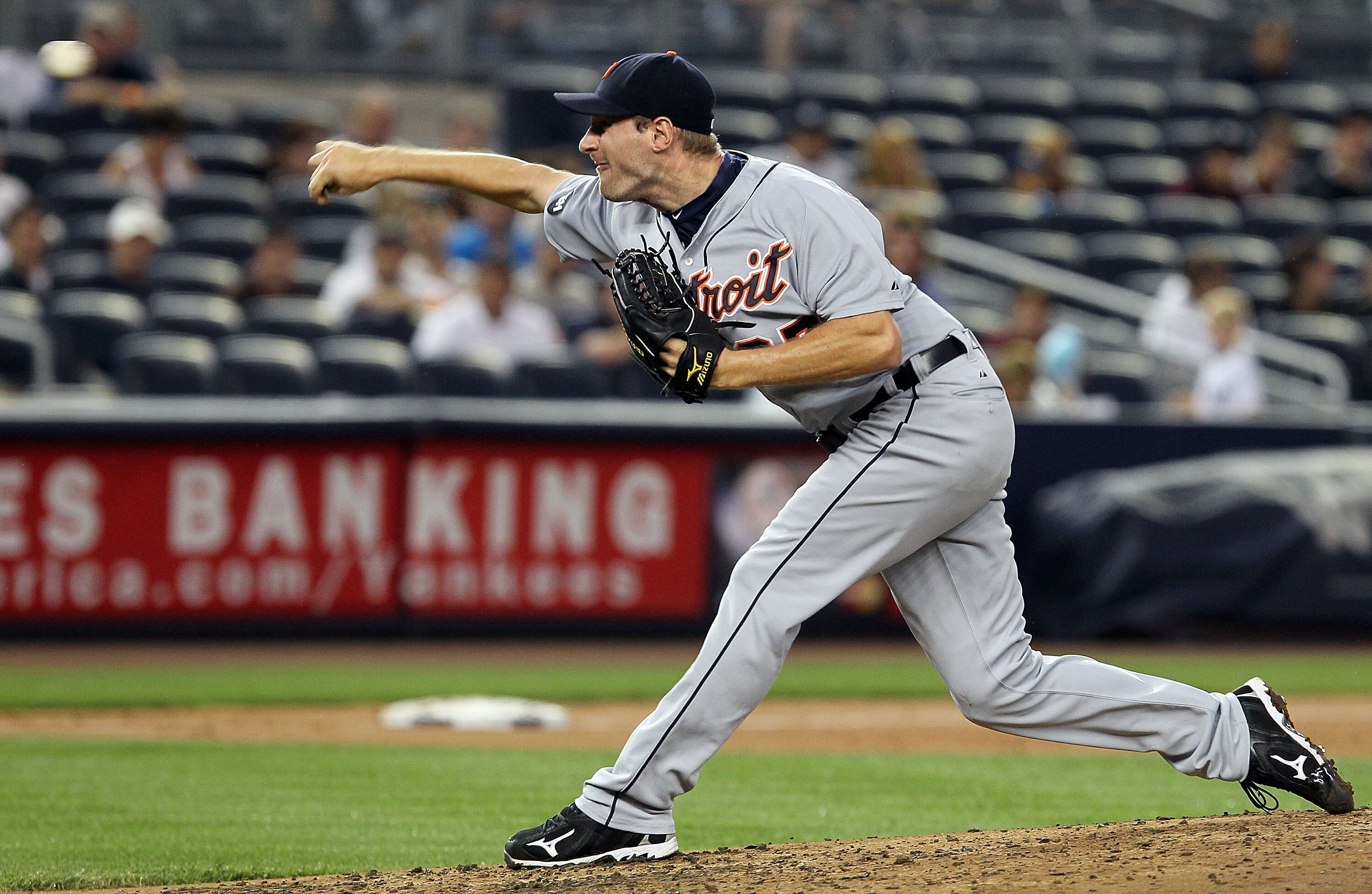 NEW YORK - AUGUST 16:  Max Scherzer #37 of the Detroit Tigers delivers a pitch against the New York Yankees on August 16, 2010 at Yankee Stadium in the Bronx borough of New York City.  (Photo by Jim McIsaac/Getty Images)