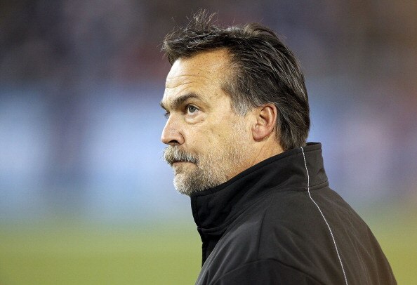 NASHVILLE, TN - DECEMBER 09:  Jeff Fisher the Head Coach of the Tennessee Titans watches his team play against the Indianapolis Colts during the NFL game at LP Field on December 9, 2010 in Nashville, Tennessee.  (Photo by Andy Lyons/Getty Images)