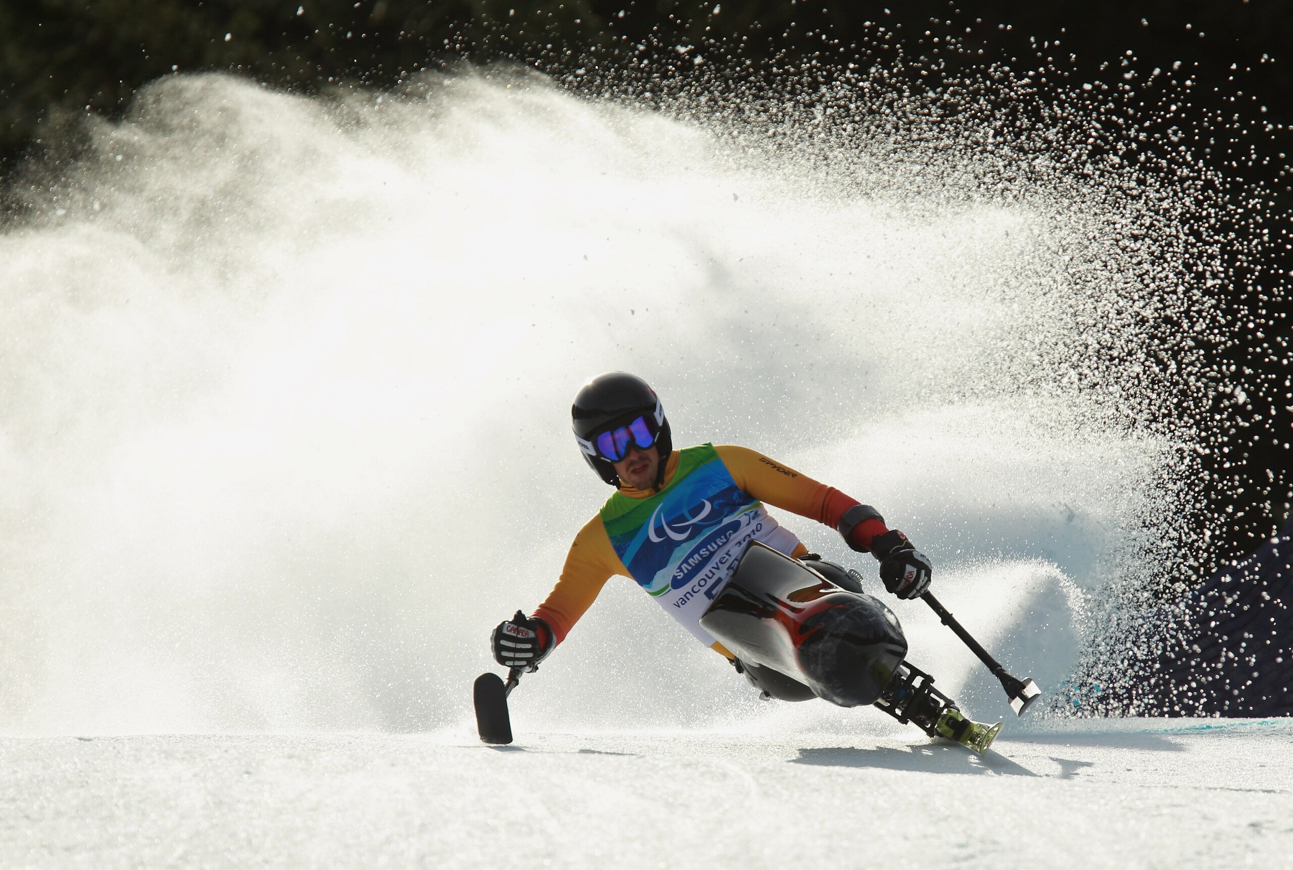 WHISTLER, BC - MARCH 19: Josh Dueck of Canada competes in the Men's Sitting Super-G during Day 8 of the 2010 Vancouver Winter Paralympics at Whistler Creekside on March 19, 2010 in Whistler, Canada. (Photo by Quinn Rooney/Getty Images) WHISTLER, BC - MARCH 19: Josh Dueck of Canada competes in the Men's Sitting Super-G during Day 8 of the 2010 Vancouver Winter Paralympics at Whistler Creekside on March 19, 2010 in Whistler, Canada. (Photo by Quinn Rooney/Getty Images)