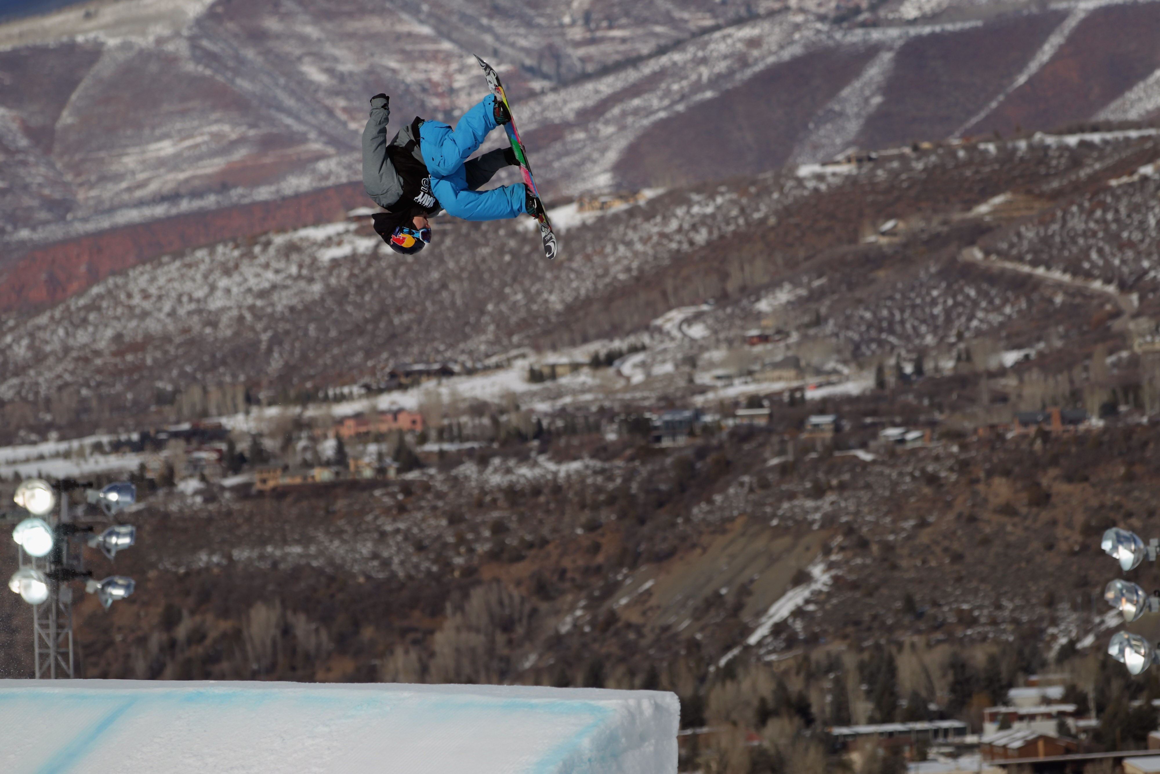 ASPEN, CO - JANUARY 30:  Sebastien Toutant of Canada soars to victory in the Men's Snowboard Slopestyle at Winter X Games 15 at Buttermilk Mountain on January 30, 2011 in Aspen, Colorado.  (Photo by Doug Pensinger/Getty Images)