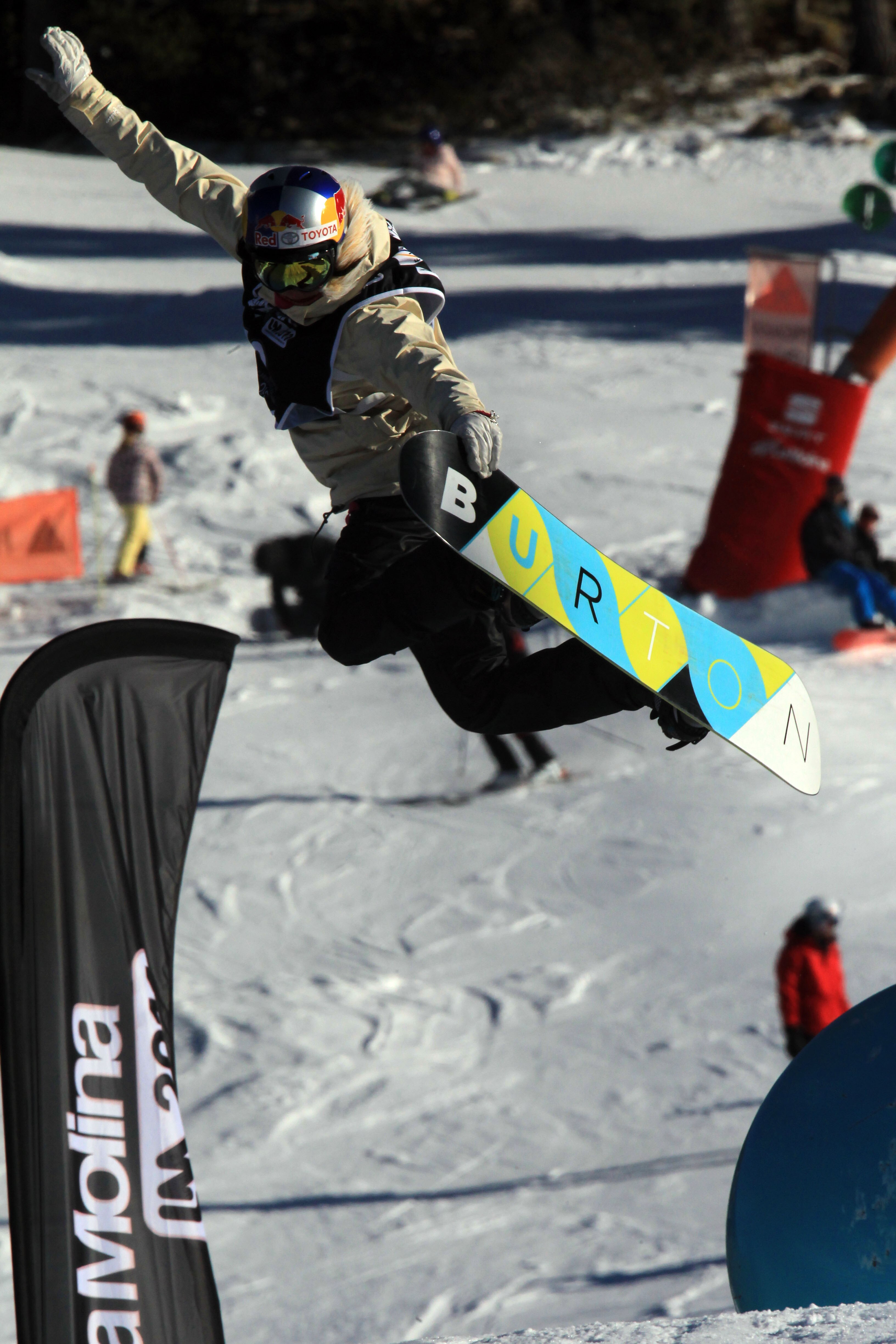 LA MOLINA, SPAIN - JANUARY 22: (FRANCE OUT) Enni Rukajarvi of Finland takes 1st place during the FIS Snowboard World Championships Men's and Women's Slopestyle on January 22, 2011 in La Molina, Spain.  (Photo by Christophe Pallot/Agence Zoom/Getty Images)