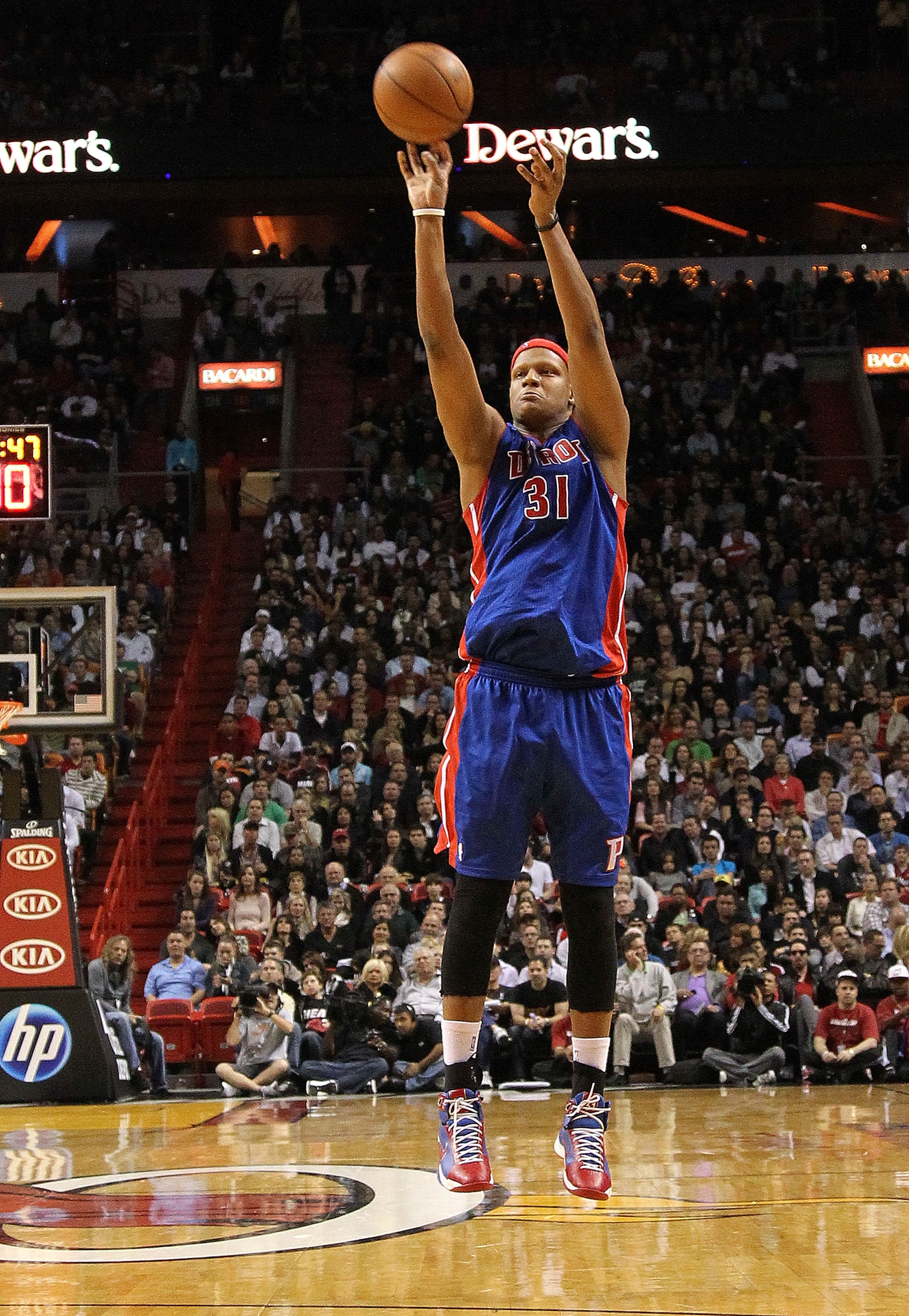 MIAMI, FL - JANUARY 28: Charlie Villanueva #31 of of the Detroit Pistons shoots a jump shot during a game against the Miami Heat at American Airlines Arena on January 28, 2011 in Miami, Florida. NOTE TO USER: User expressly acknowledges and agrees that, MIAMI, FL - JANUARY 28: Charlie Villanueva #31 of of the Detroit Pistons shoots a jump shot during a game against the Miami Heat at American Airlines Arena on January 28, 2011 in Miami, Florida. NOTE TO USER: User expressly acknowledges and agrees that,