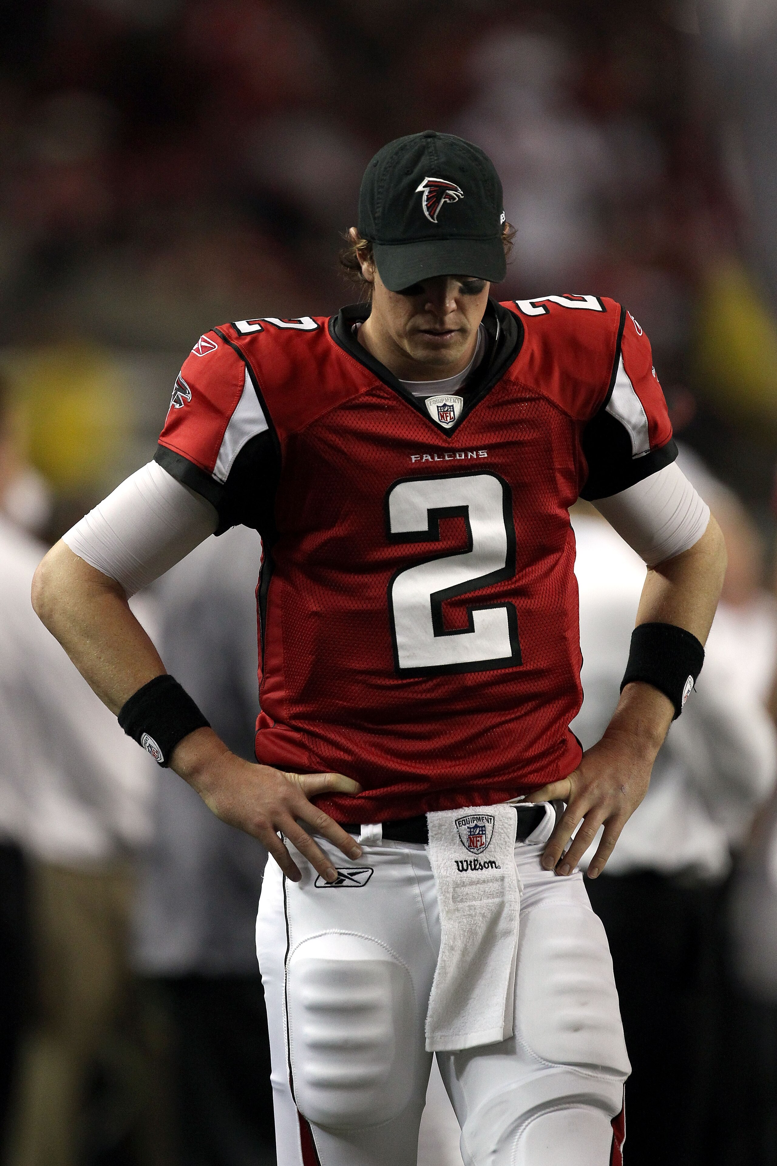 ATLANTA, GA - JANUARY 15: Matt Ryan #2 of the Atlanta Falcons looks on against the Green Bay Packers during their 2011 NFC divisional playoff game at Georgia Dome on January 15, 2011 in Atlanta, Georgia. The Packers won 48-21. (Photo by Streeter Lecka/G ATLANTA, GA - JANUARY 15: Matt Ryan #2 of the Atlanta Falcons looks on against the Green Bay Packers during their 2011 NFC divisional playoff game at Georgia Dome on January 15, 2011 in Atlanta, Georgia. The Packers won 48-21. (Photo by Streeter Lecka/G