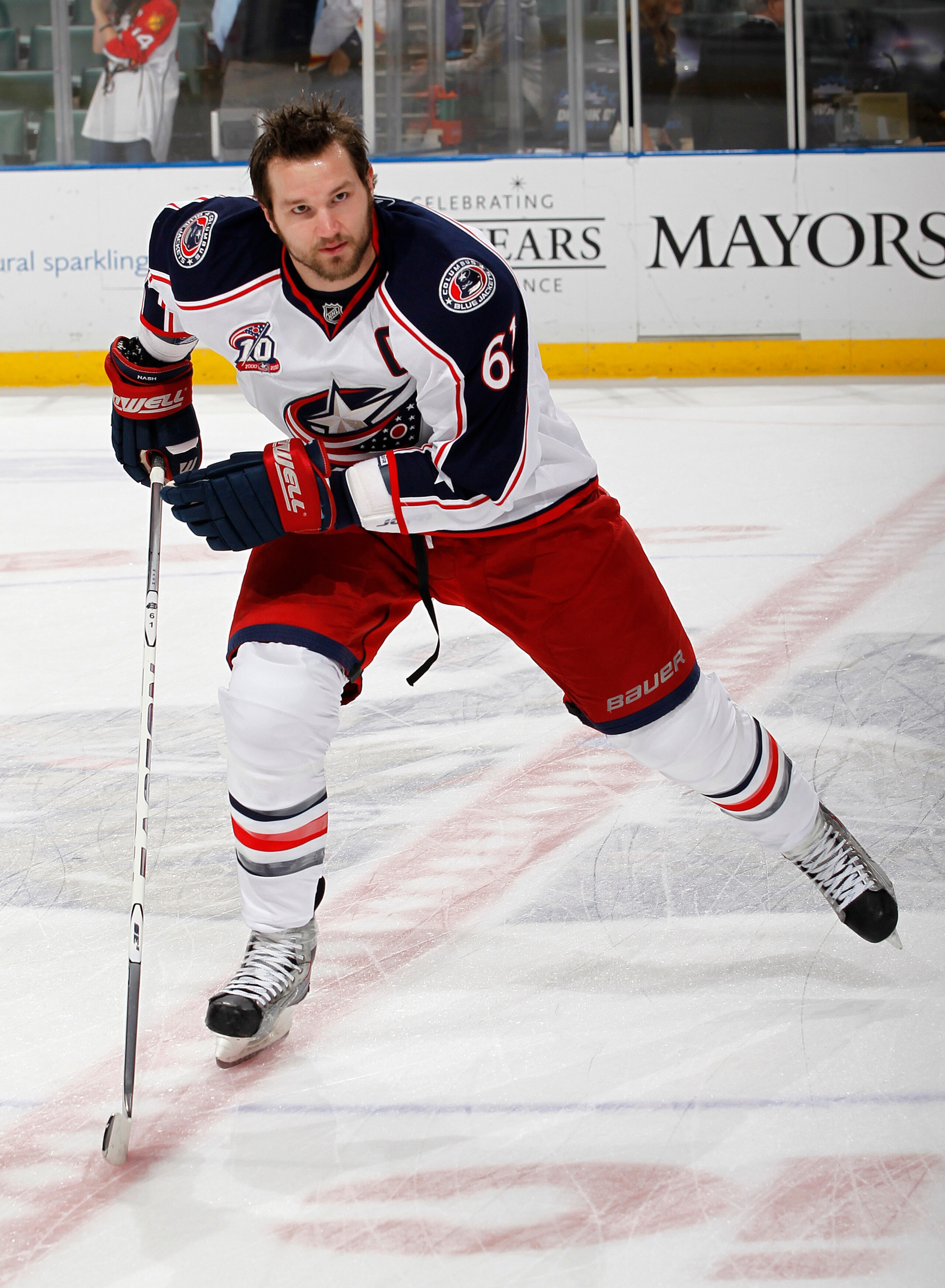 SUNRISE, FL - JANUARY 19: Rick Nash #61 of the Columbus Blue Jackets skates prior to the NHL game against the Florida Panthers on January 19, 2011 at the BankAtlantic Center in Sunrise, Florida. (Photo by Joel Auerbach/Getty Images) SUNRISE, FL - JANUARY 19: Rick Nash #61 of the Columbus Blue Jackets skates prior to the NHL game against the Florida Panthers on January 19, 2011 at the BankAtlantic Center in Sunrise, Florida. (Photo by Joel Auerbach/Getty Images)