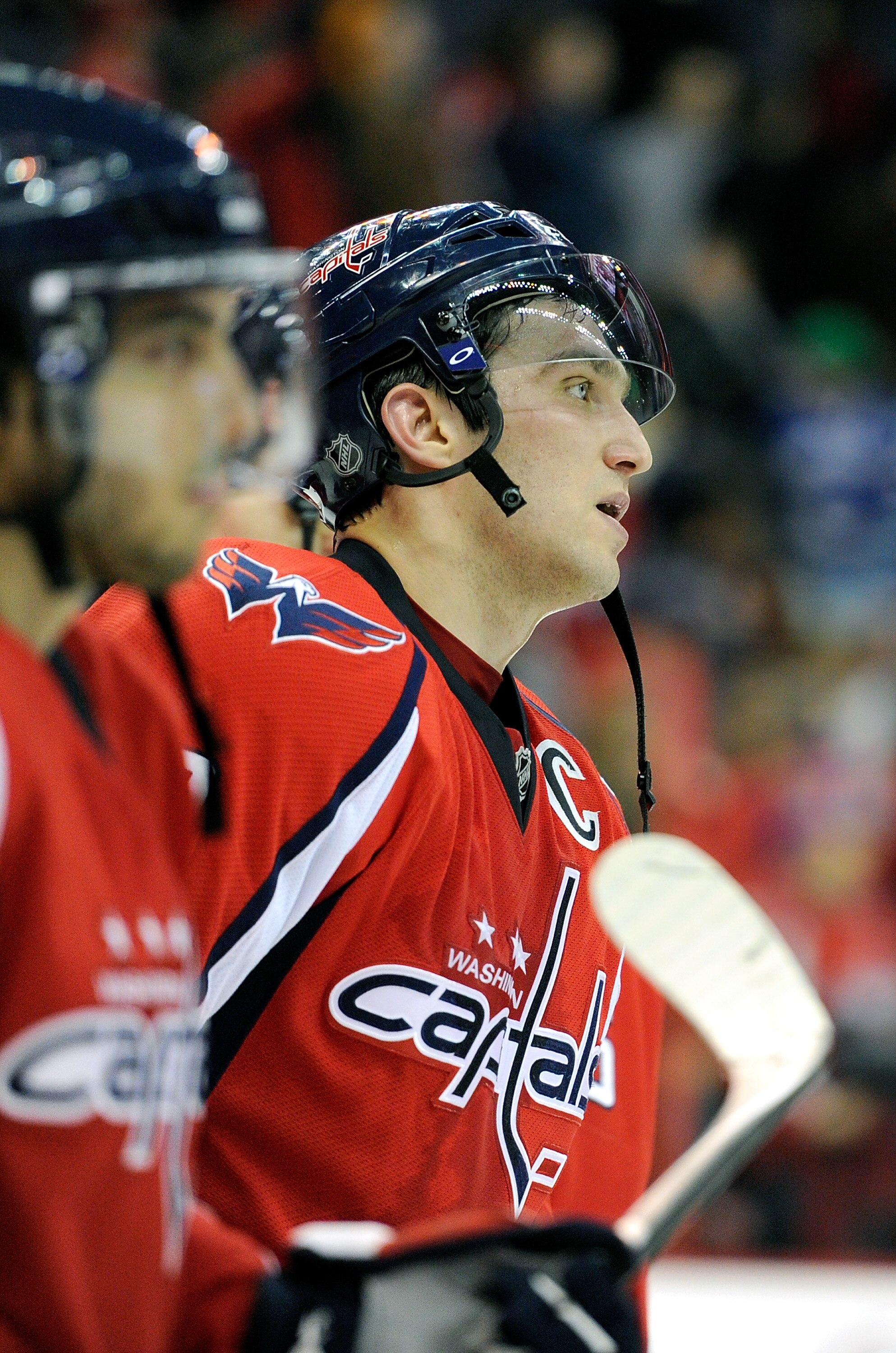 WASHINGTON - JANUARY 14:  Alex Ovechkin #8 of the Washington Capitals skates off the ice after a 4-2 loss to the Vancouver Canucks at the Verizon Center on January 14, 2011 in Washington, DC.  (Photo by Greg Fiume/Getty Images)