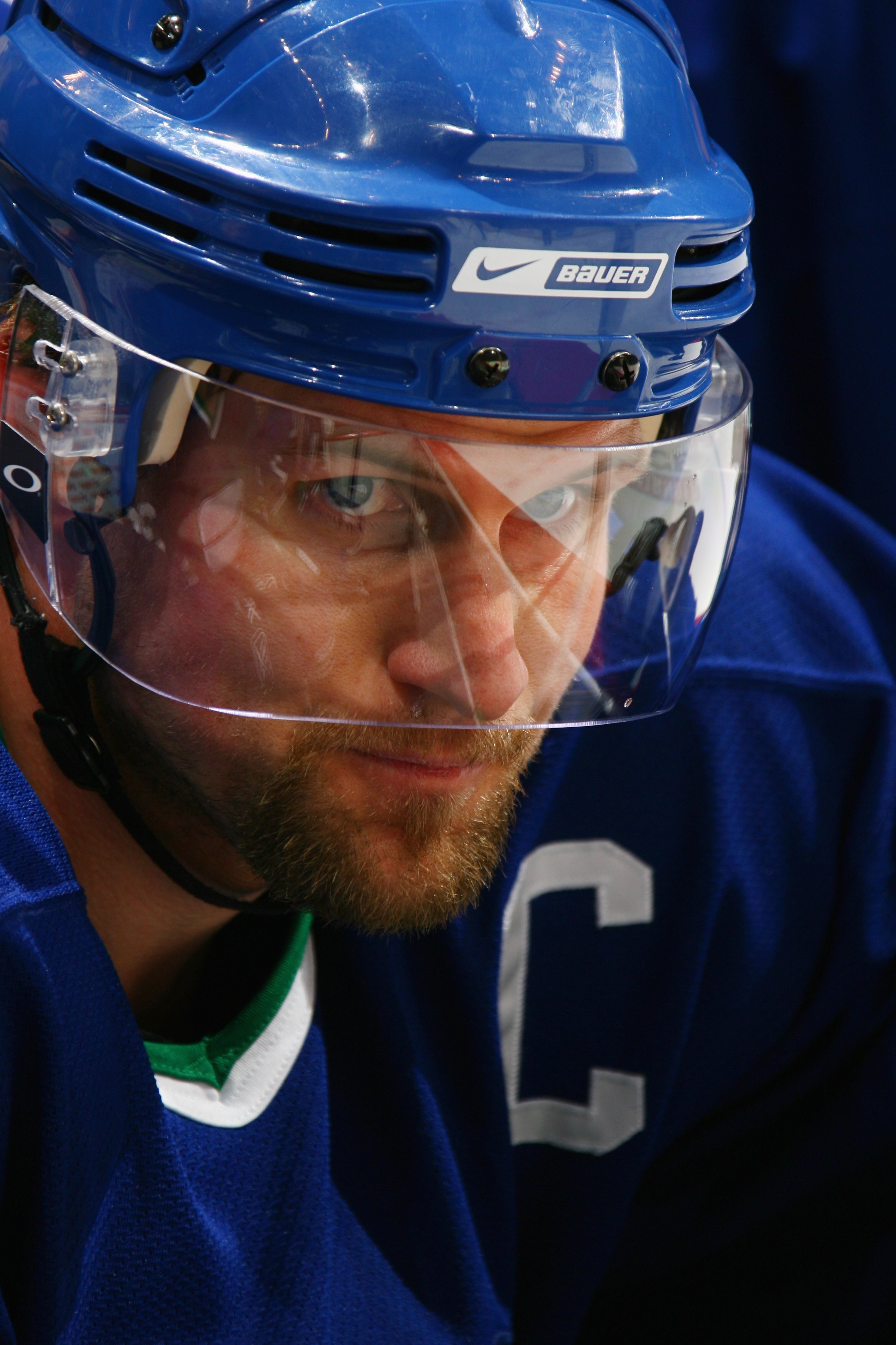 VANCOUVER, BC - APRIL 29:  Markus Naslund #19 of the Vancouver Canucks looks on against the Anaheim Ducks in Game Three of the 2007 Western Conference Semifinals at General Motors Place on April 29, 2007 in Vancouver, British Columbia, Canada. The Ducks w