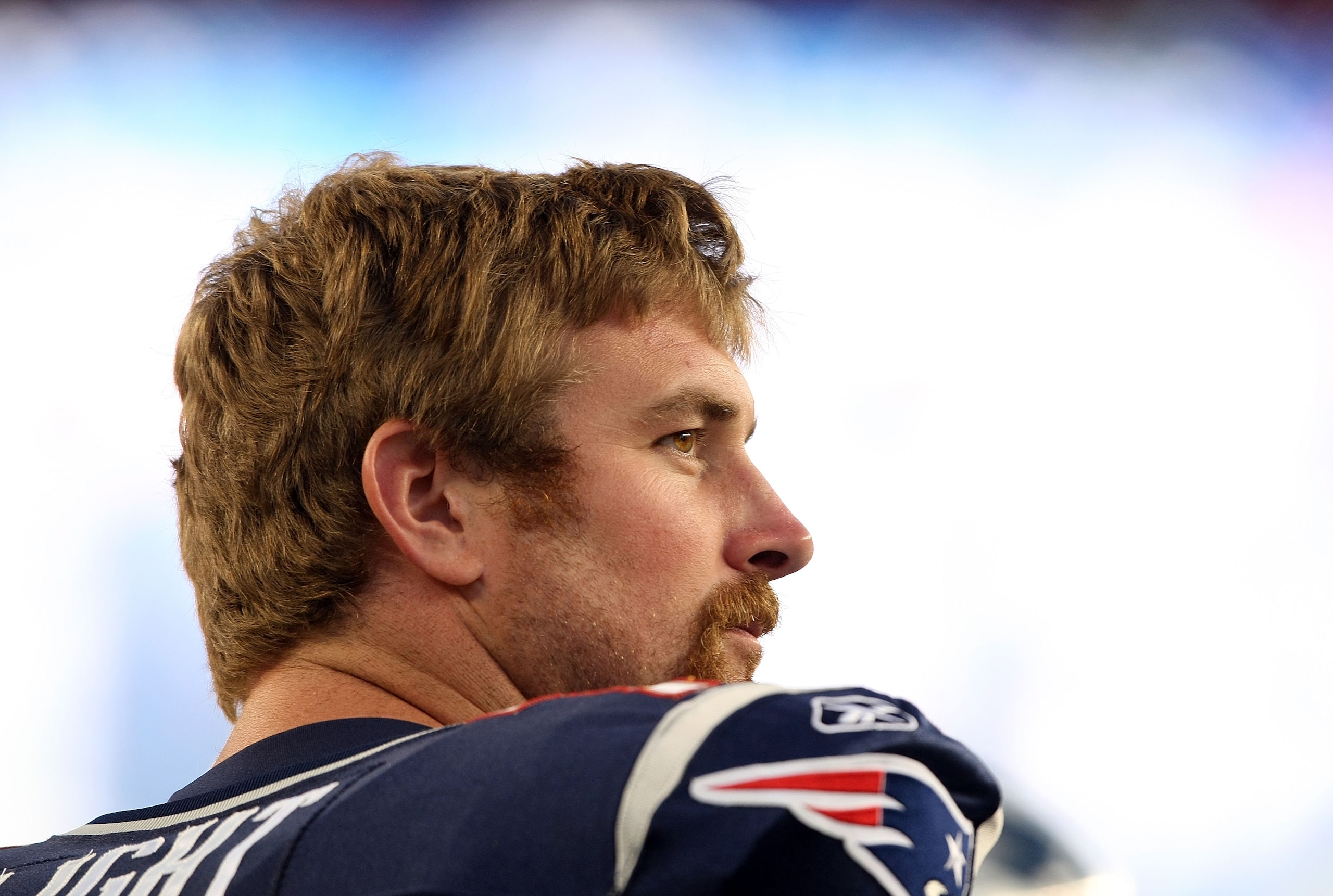 FOXBORO, MA - SEPTEMBER 03:  Matt Light #72 of the New England Patriots looks on before the game against the New York Giants on September 3, 2009 at Gillette Stadium in Foxboro, Massachusetts.  (Photo by Elsa/Getty Images)