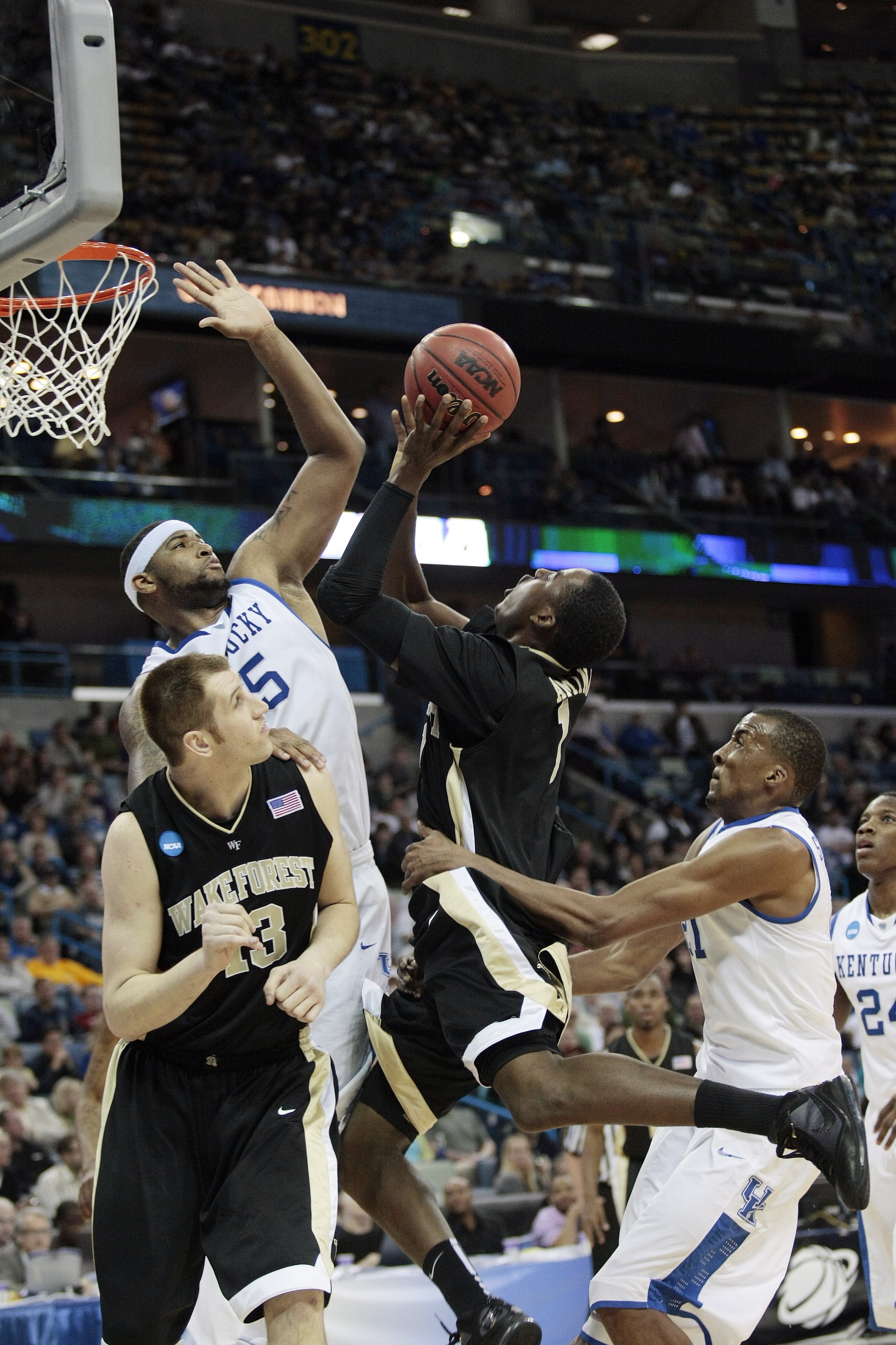 NEW ORLEANS - MARCH 20: Al-Farouq Aminu #1 of the Wake Forest Deacon Demons shoots during the second round of the 2010 NCAA mens basketball tournament at the New Orleans Arena on March 20, 2010 in New Orleans, Louisiana. (Photo by Dave Martin/Getty Imag NEW ORLEANS - MARCH 20: Al-Farouq Aminu #1 of the Wake Forest Deacon Demons shoots during the second round of the 2010 NCAA mens basketball tournament at the New Orleans Arena on March 20, 2010 in New Orleans, Louisiana. (Photo by Dave Martin/Getty Imag