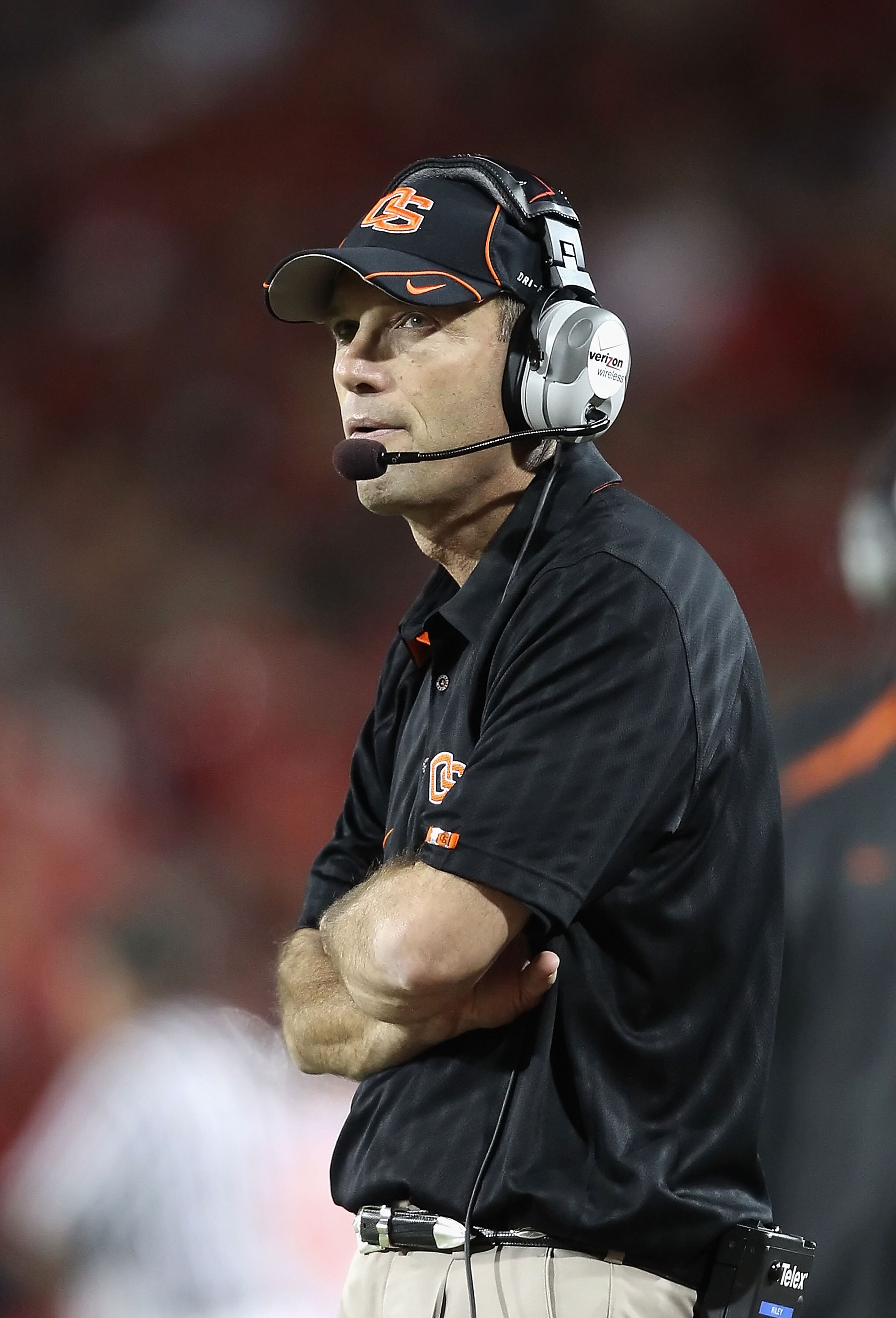 TUCSON, AZ - OCTOBER 09:  Head coach Mike Riley of the Oregon State Beavers during the college football game against the Arizona Wildcats at Arizona Stadium on October 9, 2010 in Tucson, Arizona.   The Beavers defeated the Wildcats 29-27.  (Photo by Chris