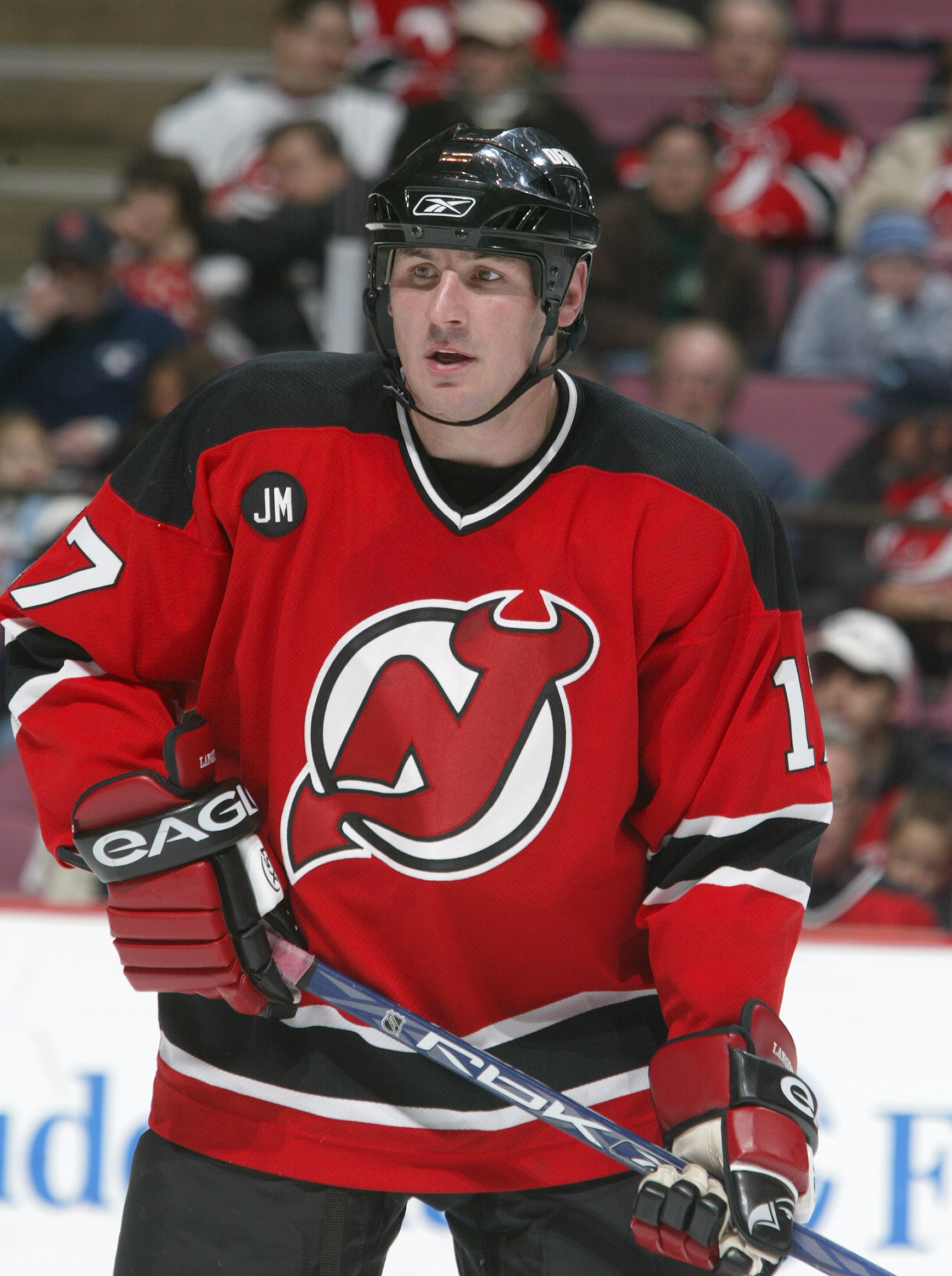 EAST RUTHERFORD, NJ - NOVEMBER 18: Darren Langdon #17 of the New Jersey Devils skates during the game against the Montreal Canadians at the Continental Airlines Arena on November 18, 2005 in East Rutherford, New Jersey. The Devils won 5-3. (Photo by Andy EAST RUTHERFORD, NJ - NOVEMBER 18: Darren Langdon #17 of the New Jersey Devils skates during the game against the Montreal Canadians at the Continental Airlines Arena on November 18, 2005 in East Rutherford, New Jersey. The Devils won 5-3. (Photo by Andy