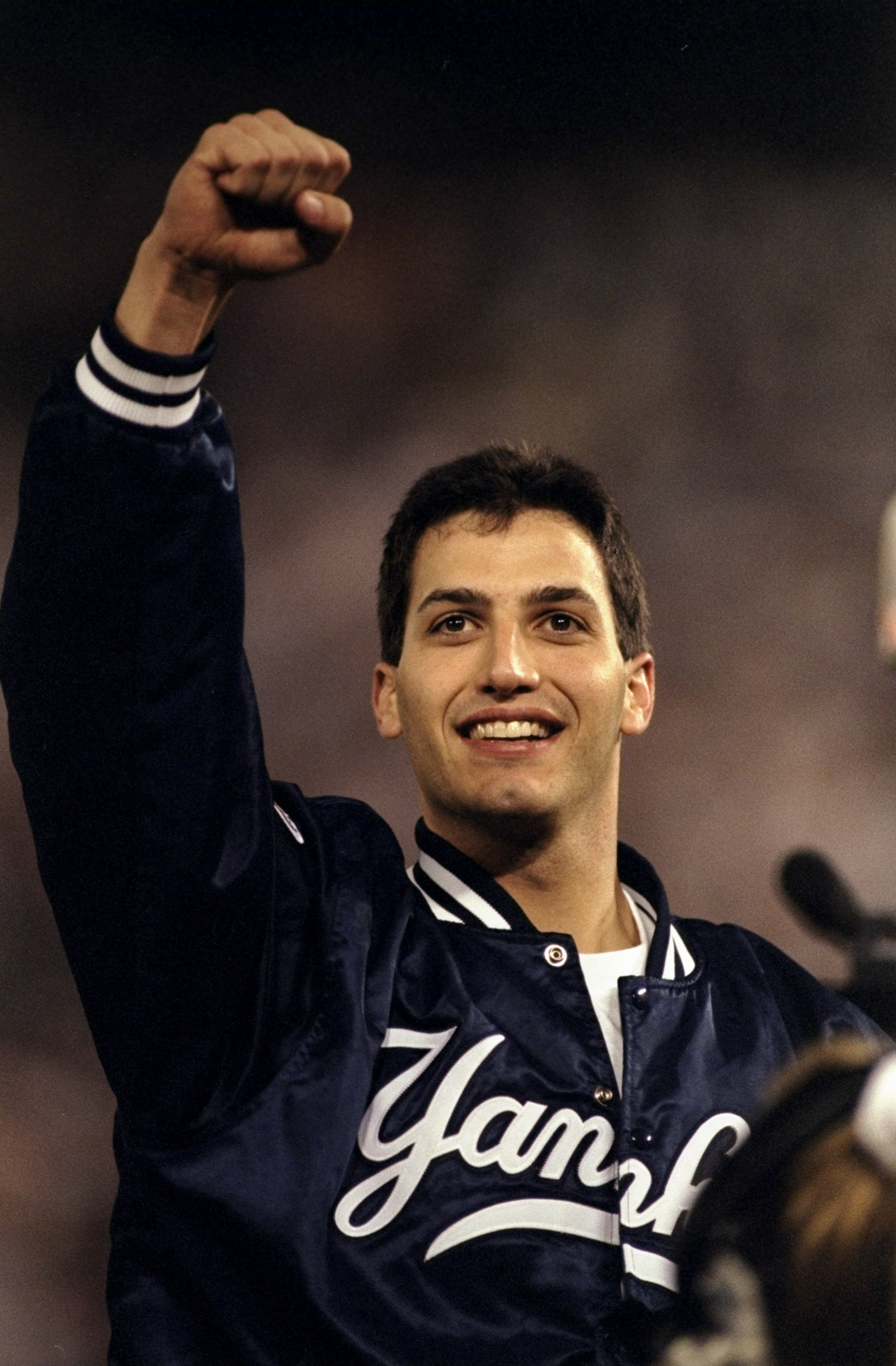 21 Oct 1998:  Pitcher Andy Pettitte #46 of the New York Yankees celebrates following the 1998 World Series Game 4 against the San Diego Padres at the Qualcomm Stadium in San Diego, California. The Yankees defeated the Padres 3-0 to win the Series. Mandato