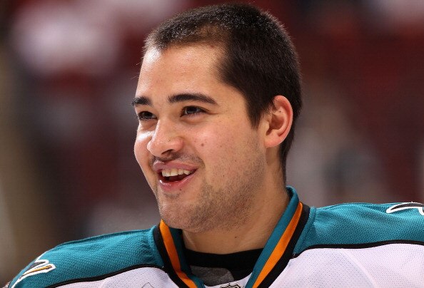GLENDALE, AZ - JANUARY 17:  Devin Setoguchi #16 of the San Jose Sharks warms up before before the NHL game against the Phoenix Coyotes at Jobing.com Arena on January 17, 2011 in Glendale, Arizona.  The Sharks defeated the Coyotes 4-2.  (Photo by Christian
