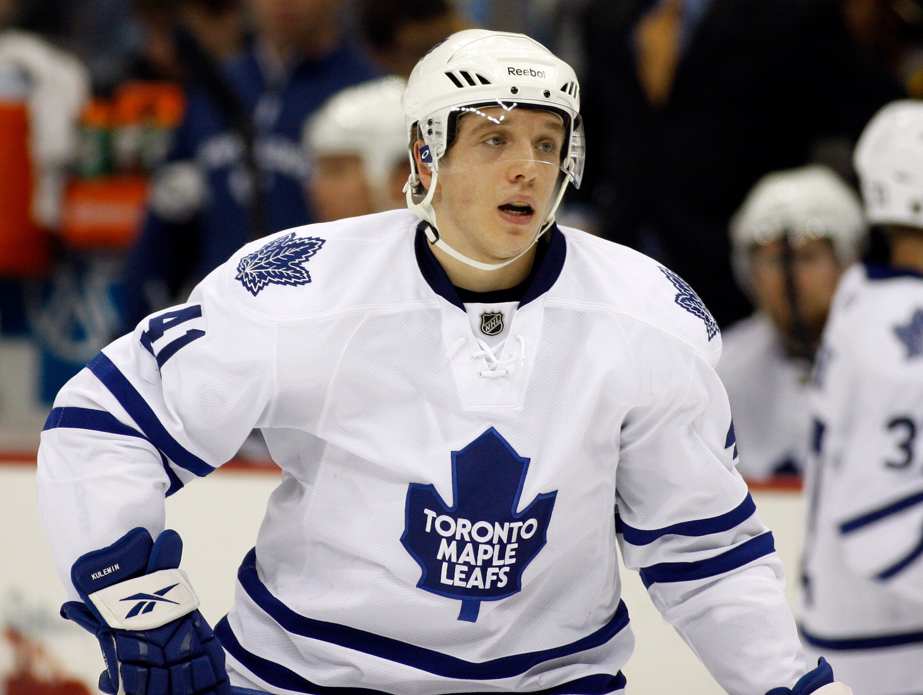 PITTSBURGH, PA - DECEMBER 08:  Nikolai Kulemin #41 of the Toronto Maple Leafs skates against the Pittsburgh Penguins at Consol Energy Center on December 8, 2010 in Pittsburgh, Pennsylvania.  Penguins defeated the Maple Leafs 5-2.  (Photo by Justin K. Alle