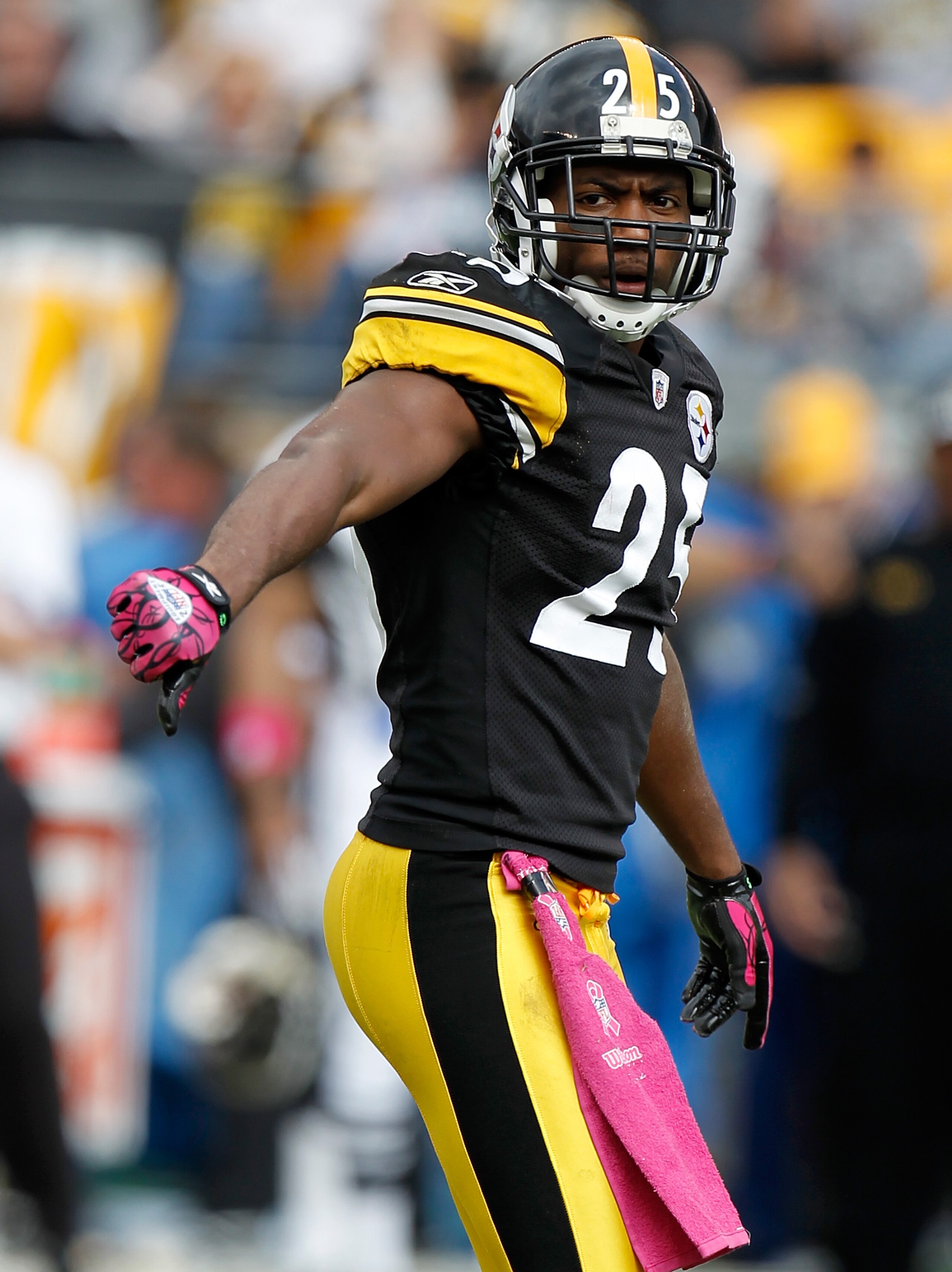 PITTSBURGH - OCTOBER 03: Ryan Clark #25 of the Pittsburgh Steelers lines up during the game against the Baltimore Ravens on October 3, 2010 at Heinz Field in Pittsburgh, Pennsylvania. (Photo by Gregory Shamus/Getty Images)