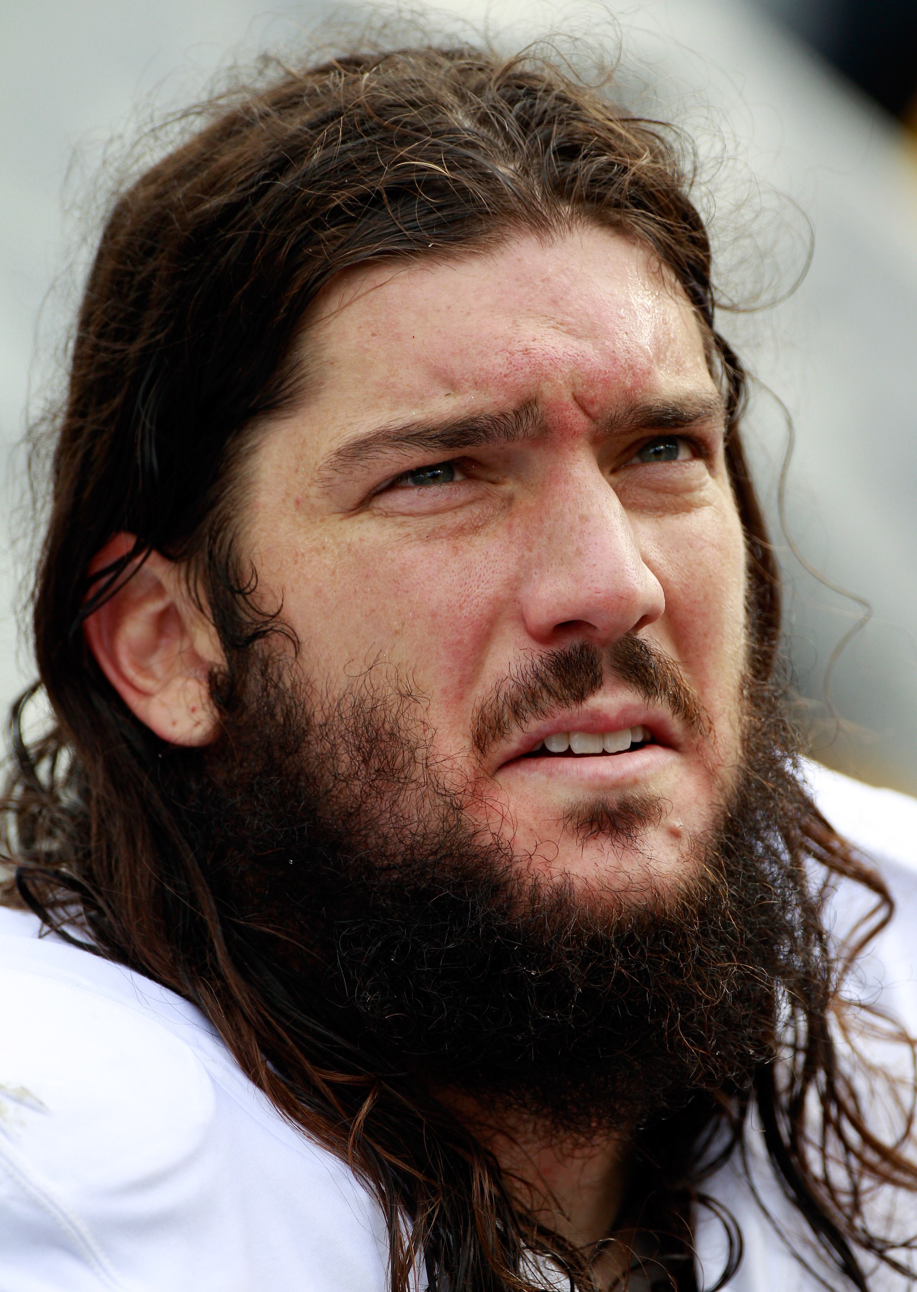 JACKSONVILLE, FL - DECEMBER 12:  Robert Gallery #76 of the Oakland Raiders waits on the sidelines during the game against the Jacksonville Jaguars at EverBank Field on December 12, 2010 in Jacksonville, Florida.  (Photo by Sam Greenwood/Getty Images)