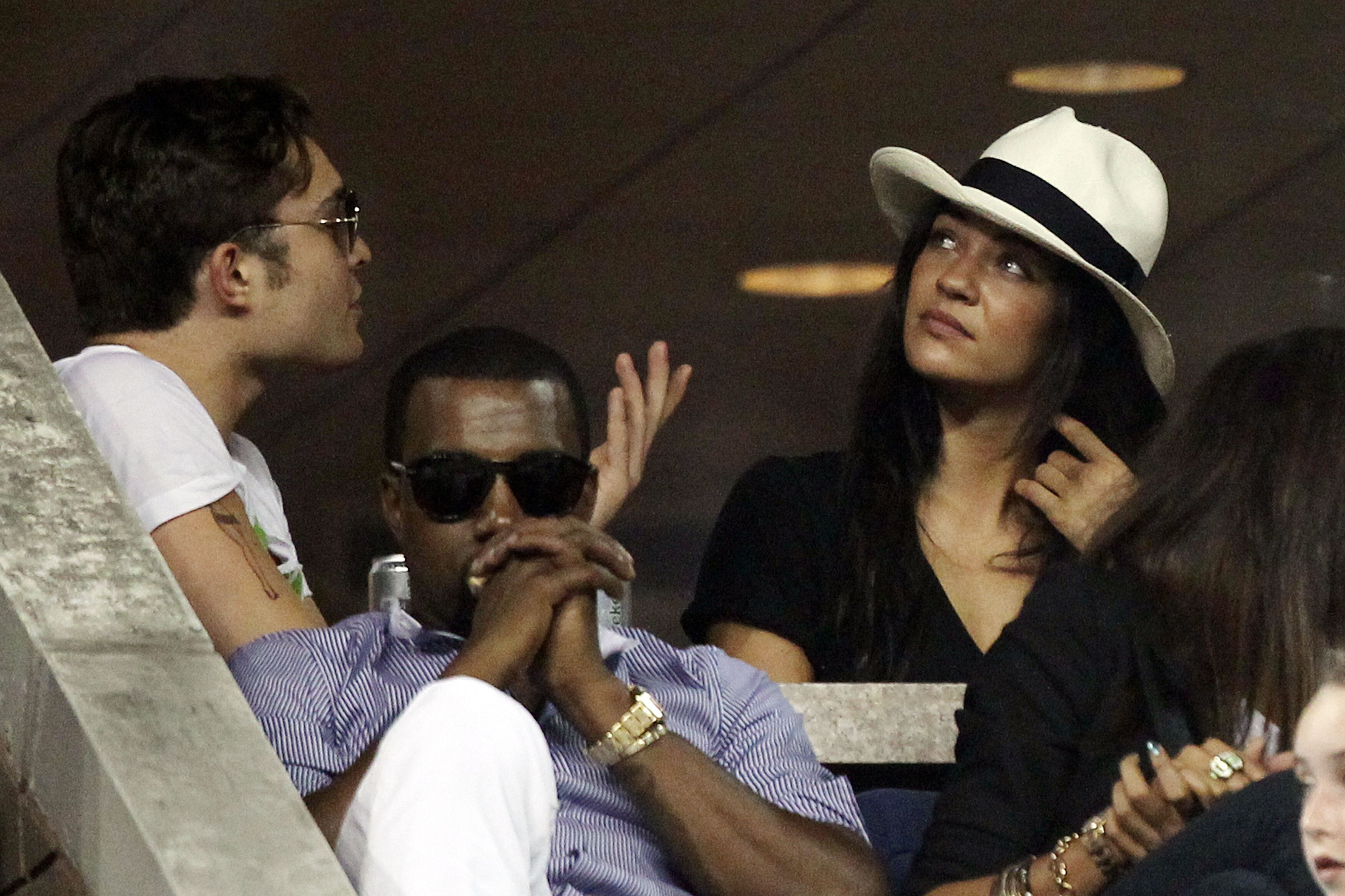 NEW YORK - SEPTEMBER 01:  (L-R) Rapper Kanye West and actress Jessica Szohr attend day three of the 2010 U.S. Open at the USTA Billie Jean King National Tennis Center on September 1, 2010 in the Flushing neighborhood of the Queens borough of New York City