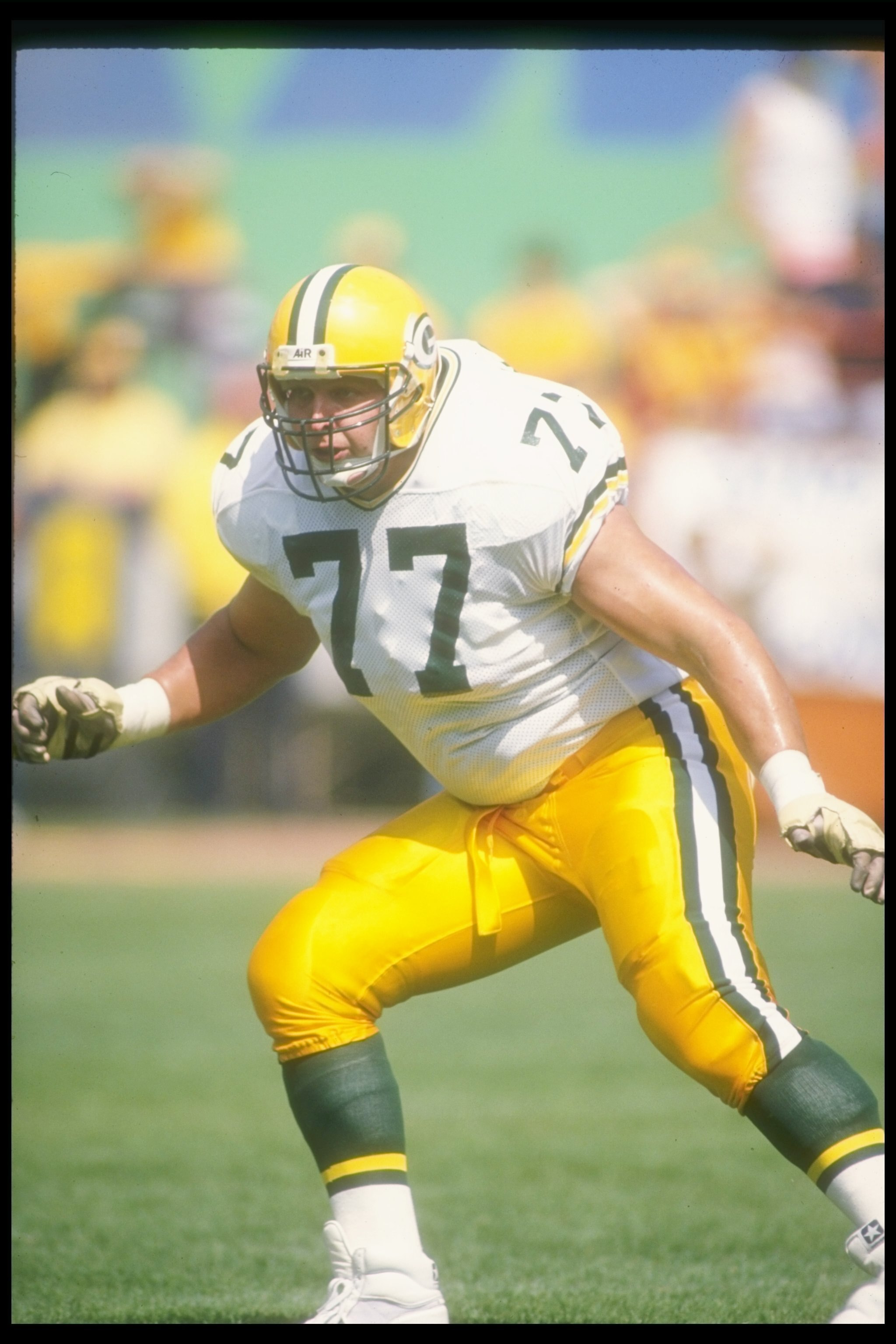 24 Sep 1989:  Offensive lineman Tony Mandarich of the Green Bay Packers looks on during a game against the Los Angeles Rams at Anaheim Stadium in Anaheim, California.  The Rams won the game, 41-38. Mandatory Credit: Mike Powell  /Allsport
