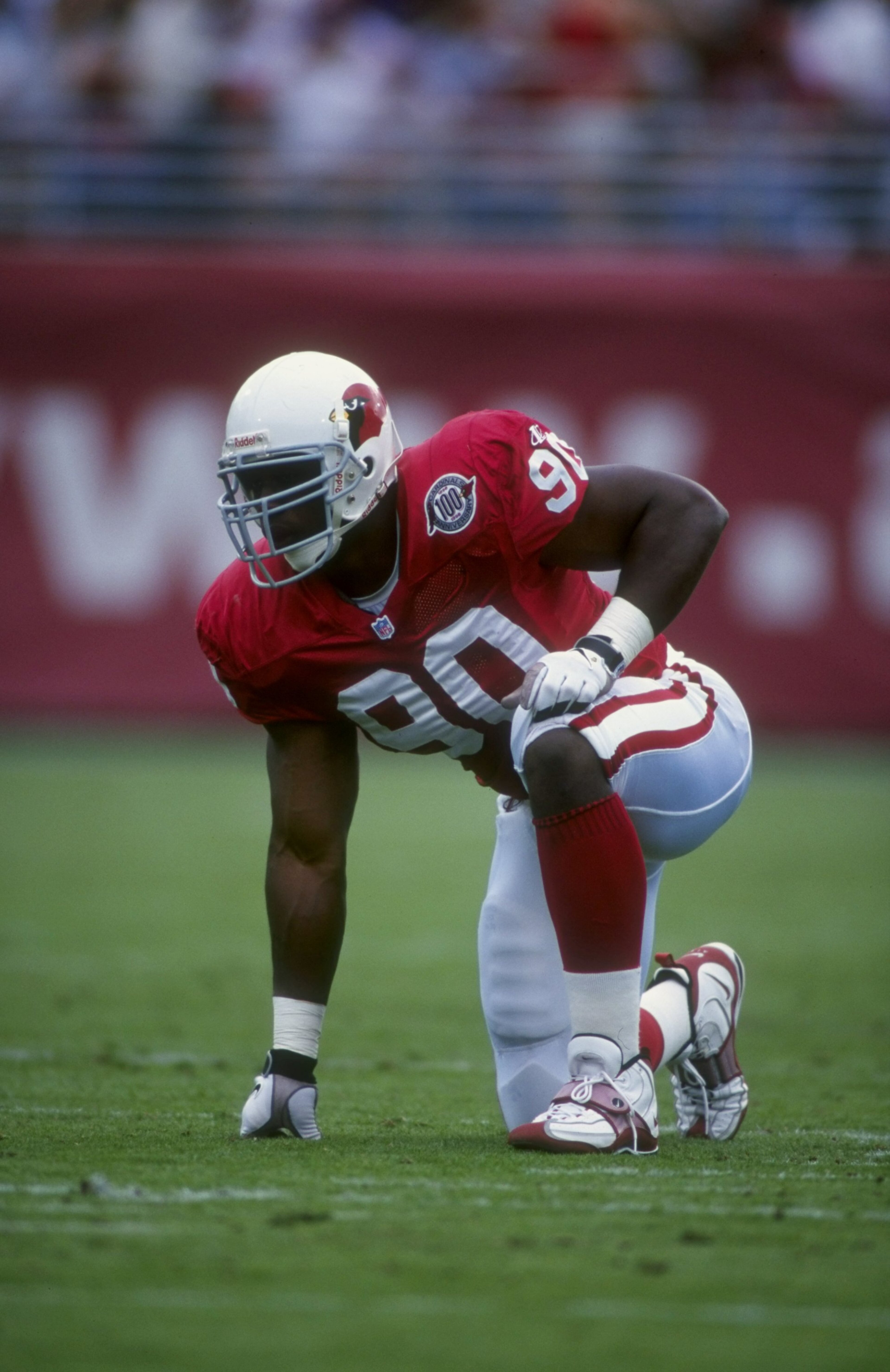 8 Nov 1998: Defensive end Andre Wadsworth #90 of the Arizona Cardinals in action during a game against the Washington Redskins at the Sun Devil Stadium in Tempe, Arizona. The Cardinals defeated the Redskins 29-27. Mandatory Credit: Marc Piscotty /Allspo 8 Nov 1998: Defensive end Andre Wadsworth #90 of the Arizona Cardinals in action during a game against the Washington Redskins at the Sun Devil Stadium in Tempe, Arizona. The Cardinals defeated the Redskins 29-27. Mandatory Credit: Marc Piscotty /Allspo