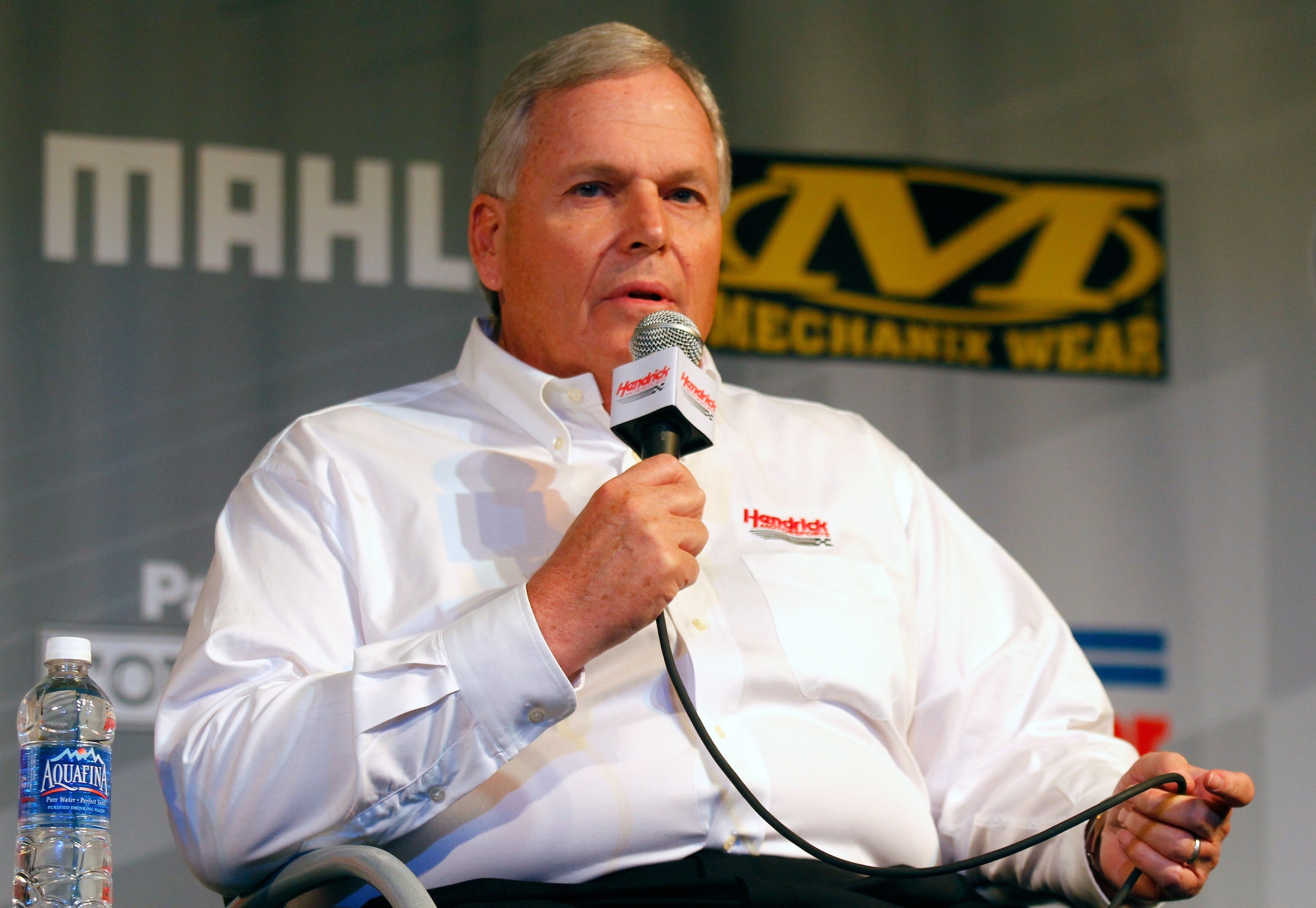 CONCORD, NC - JANUARY 26:  Team owner Rick Hendrick, speaks with the media during the NASCAR Sprint Media Tour hosted by Charlotte Motor Speedway, held at Hendrick Motorsports on January 26, 2011 in Concord, North Carolina.  (Photo by Jason Smith/Getty Im