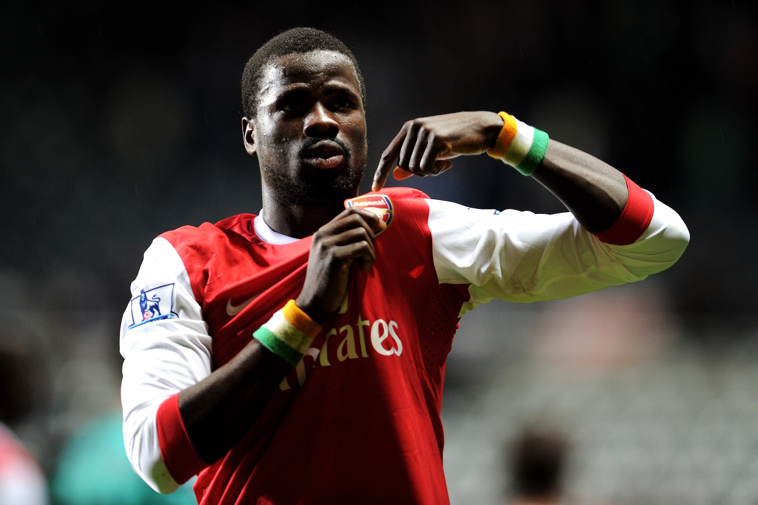 NEWCASTLE, UNITED KINGDOM - OCTOBER 27:  Emmanuel Eboue of Arsenal gestures during the Carling Cup Fourth Round match between Newcastle United and Arsenal at St James' Park on October 27, 2010 in Newcastle, England. (Photo by Michael Regan/Getty Images)