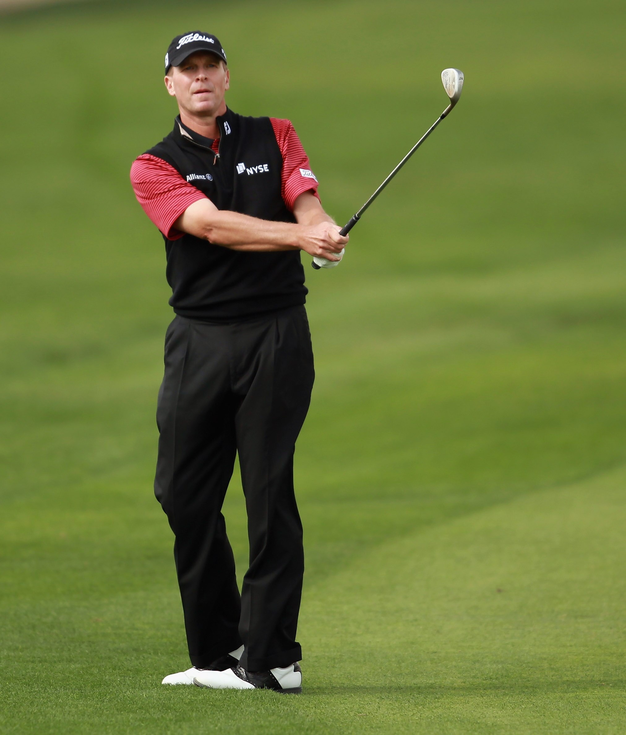 DOHA, QATAR - FEBRUARY 03:  Steve Stricker of the USA in action during the first round of the Commercialbank Qatar Masters held at Doha Golf Club on February 3, 2011 in Doha, Qatar.  (Photo by Andrew Redington/Getty Images)