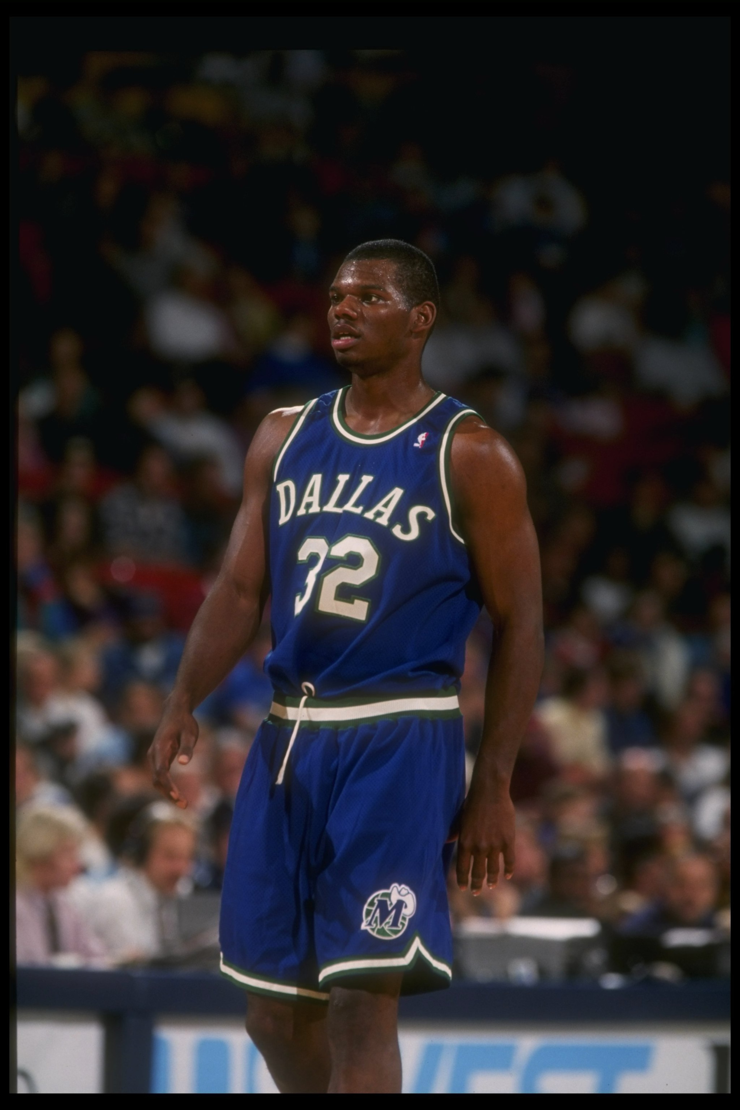 1993:  Forward Jamal Mashburn of the Dallas Mavericks looks on during a game versus the Denver Nuggets at the McNichols Arena in Denver, Colorado. Mandatory Credit: Tim DeFrisco  /Allsport Mandatory Credit: Tim DeFrisco  /Allsport