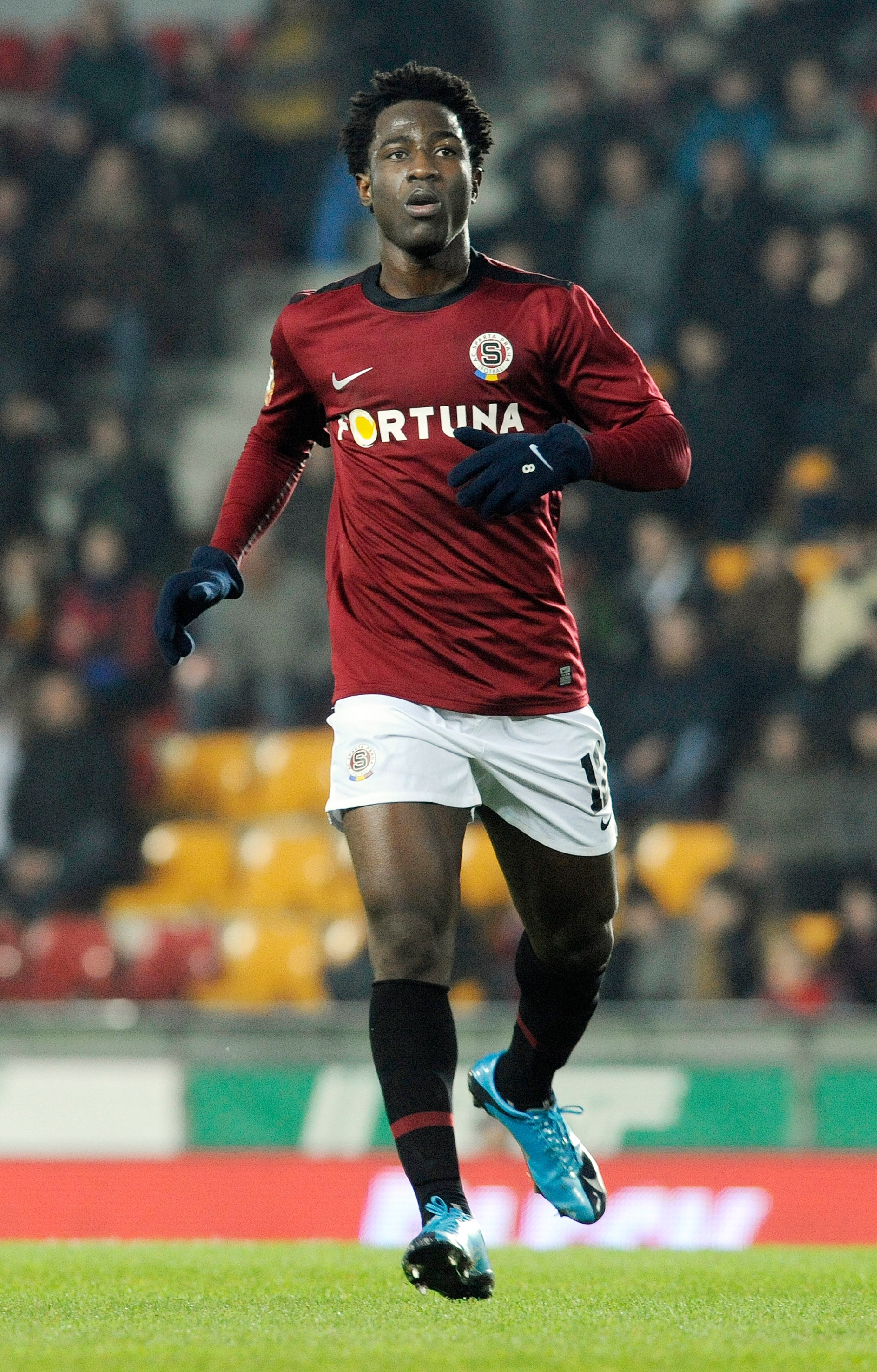 PRAGUE, CZECH REPUBLIC - OCTOBER 31:  Bony Wilfried of AC Sparta Praha during the Gambrinus Liga match between AC Sparta Praha and FC Banik Ostrava held on October 31, 2009 at the GENERALI Arena in Prague, Czech Republic. (Photo by Michal Cizek/EuroFootba