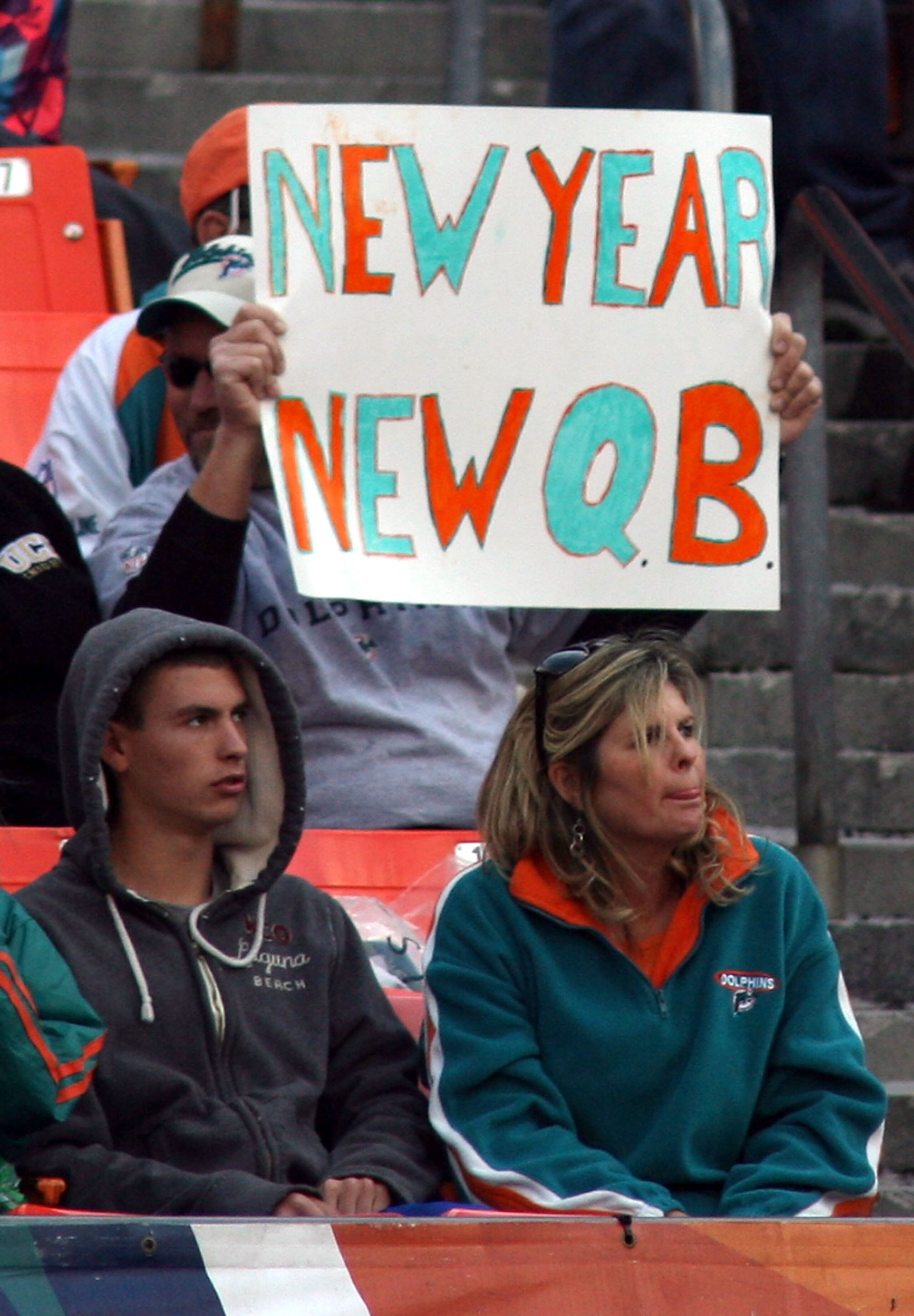 MIAMI - DECEMBER 26: Fans calling for the removal of Quarterback Chad Henne #7 as the Miami Dolphins play against the Detroit Lions at Sun Life Stadium on December 26, 2010 in Miami, Florida. The Lions defeated the Dolphins 34-27. (Photo by Marc Serota/Ge