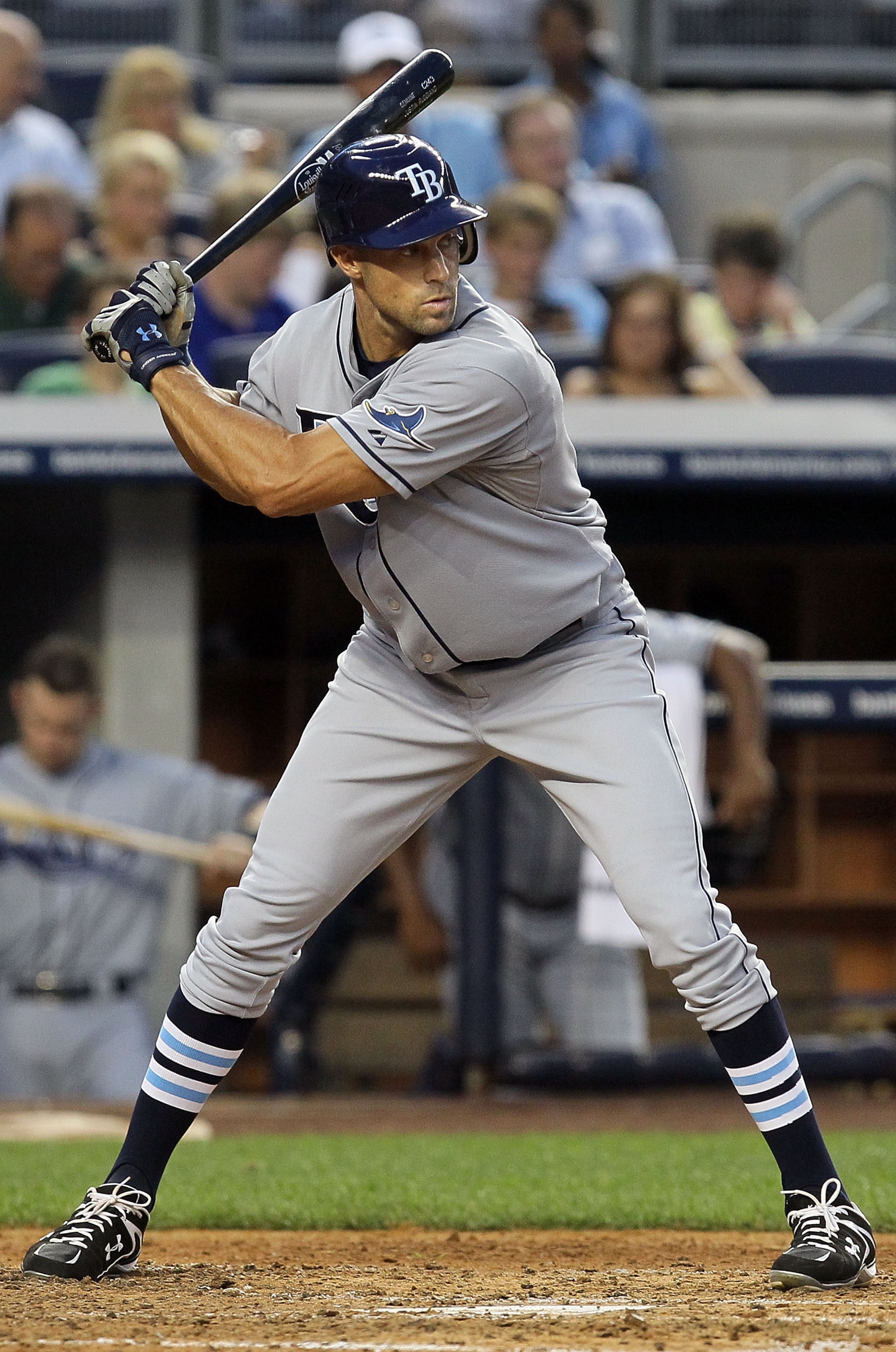 NEW YORK - JULY 16: Gabe Kapler #19 of the Tampa Bay Rays bats against the New York Yankees on July 16, 2010 at Yankee Stadium in the Bronx borough of New York City. (Photo by Jim McIsaac/Getty Images) NEW YORK - JULY 16: Gabe Kapler #19 of the Tampa Bay Rays bats against the New York Yankees on July 16, 2010 at Yankee Stadium in the Bronx borough of New York City. (Photo by Jim McIsaac/Getty Images)