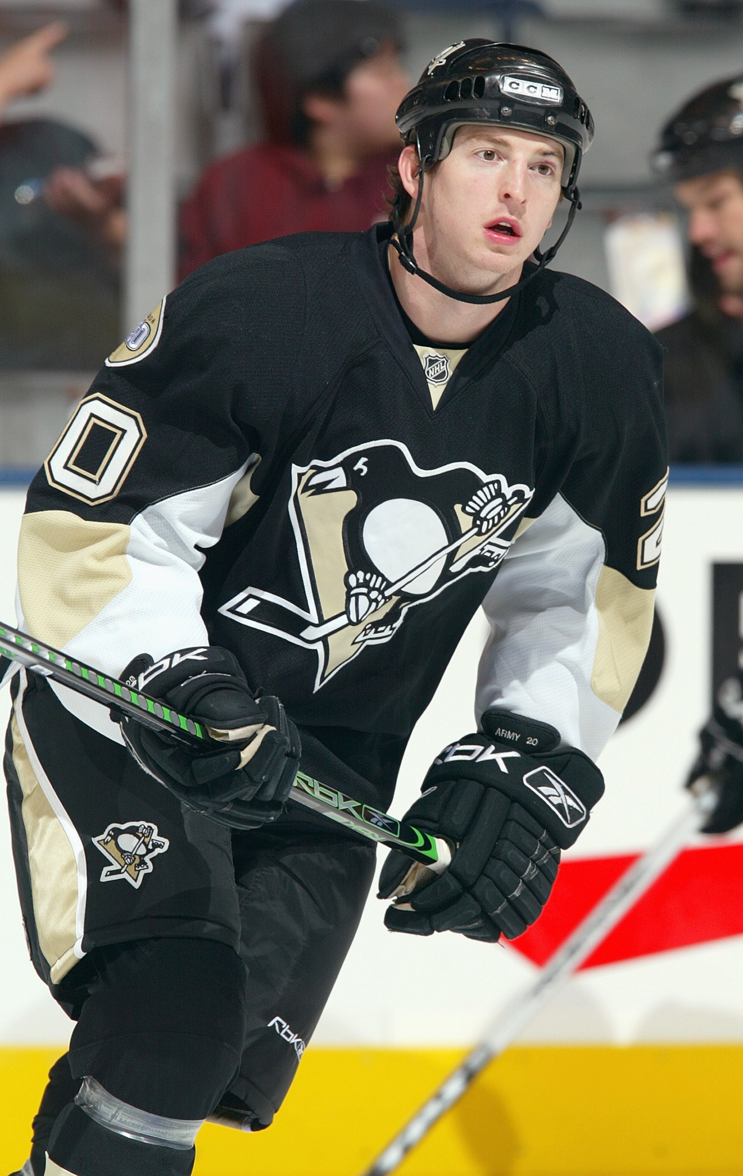 TORONTO - DECEMBER 1: Colby Armstrong #20 of the Pittsburgh Penguins skates before the NHL game against the Toronto Maple Leafs at the Air Canada Centre on December 1, 2007 in Toronto, Ontario.(Photo By Dave Sandford/Getty Images)