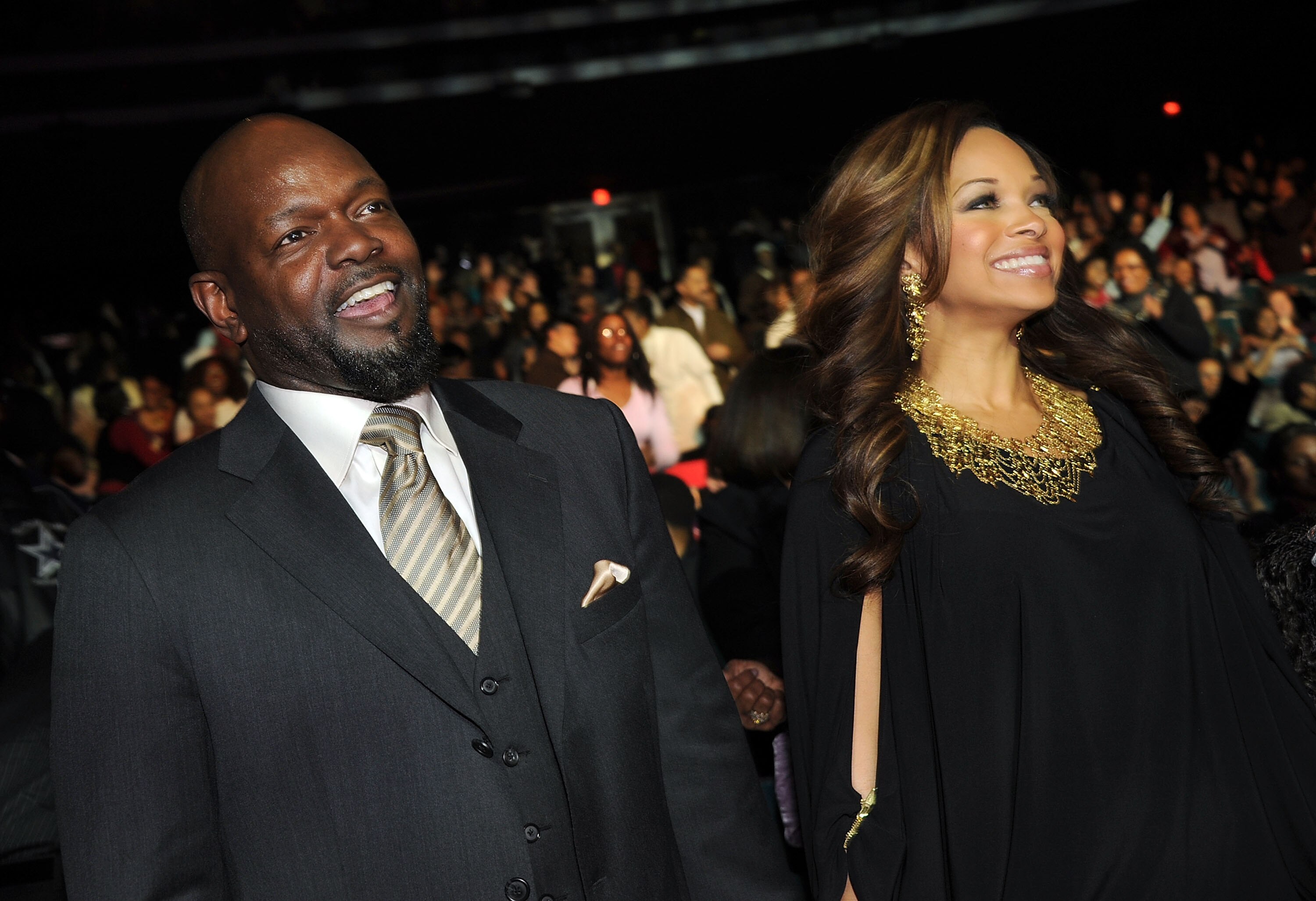 DALLAS, TX - FEBRUARY 04:  Former NFL player Emmitt Smith and wife Pat Smith during the 2011 Super Bowl Gospel Celebration at Music Hall at Fair Park on February 4, 2011 in Dallas, Texas.  (Photo by Rick Diamond/Getty Images for Super Bowl Gospel Celebrat