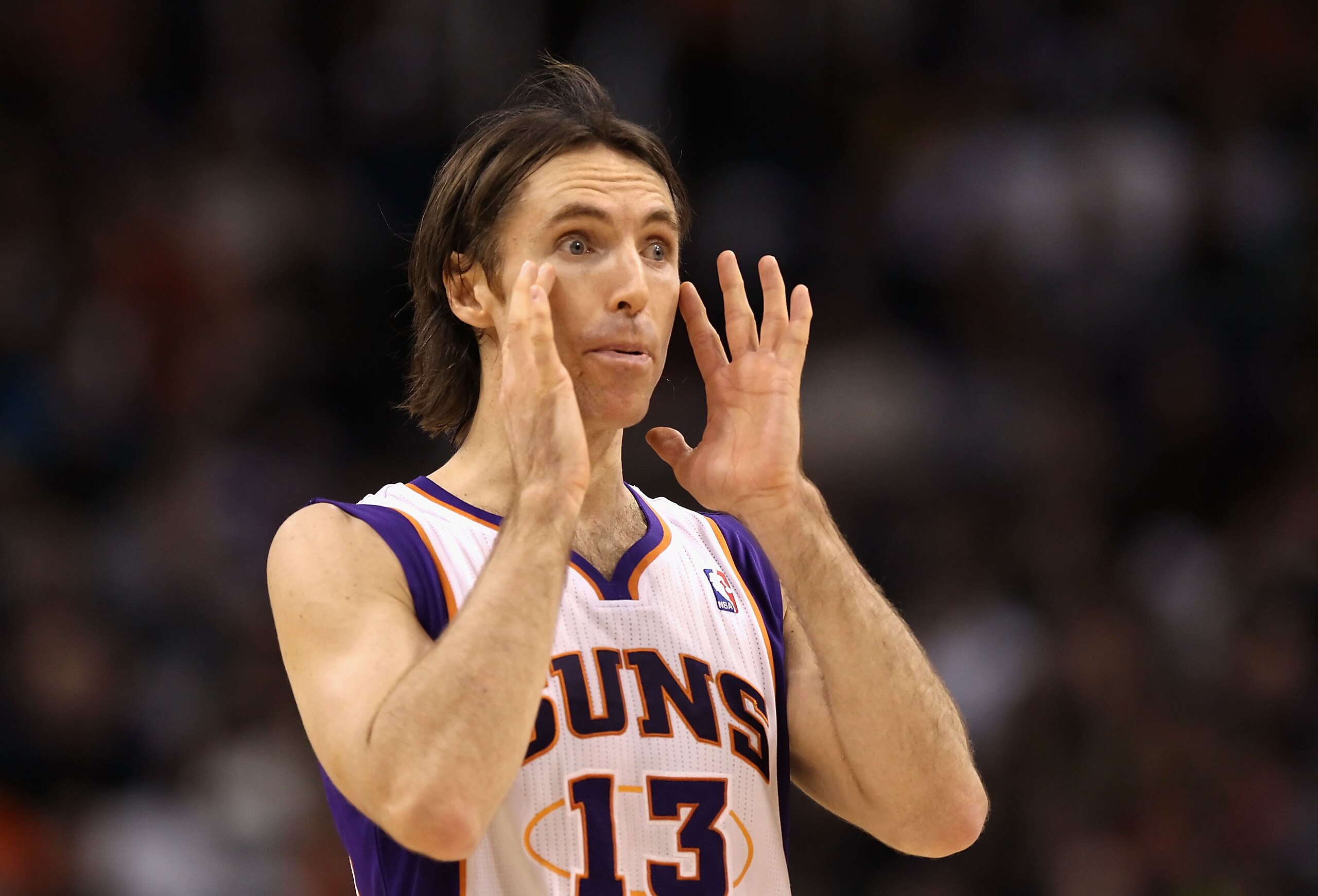 PHOENIX, AZ - JANUARY 28: Steve Nash #13 of the Phoenix Suns during the NBA game against the Boston Celtics at US Airways Center on January 28, 2011 in Phoenix, Arizona. The Suns defeated the Celtics 88-71. NOTE TO USER: User expressly acknowledges and a PHOENIX, AZ - JANUARY 28: Steve Nash #13 of the Phoenix Suns during the NBA game against the Boston Celtics at US Airways Center on January 28, 2011 in Phoenix, Arizona. The Suns defeated the Celtics 88-71. NOTE TO USER: User expressly acknowledges and a