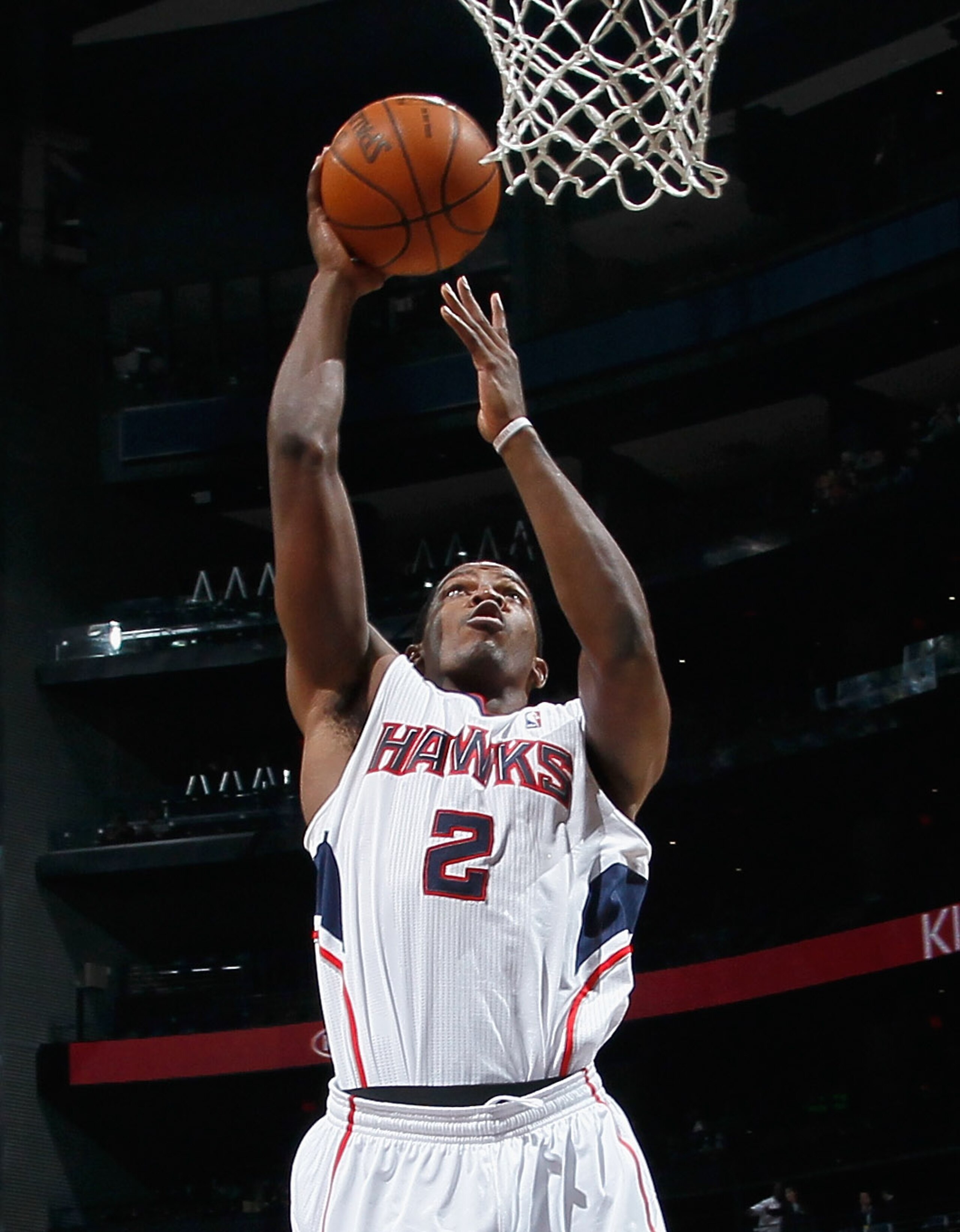ATLANTA - NOVEMBER 12:  Joe Johnson #2 of the Atlanta Hawks against the Utah Jazz at Philips Arena on November 12, 2010 in Atlanta, Georgia.  NOTE TO USER: User expressly acknowledges and agrees that, by downloading and/or using this Photograph, User is c