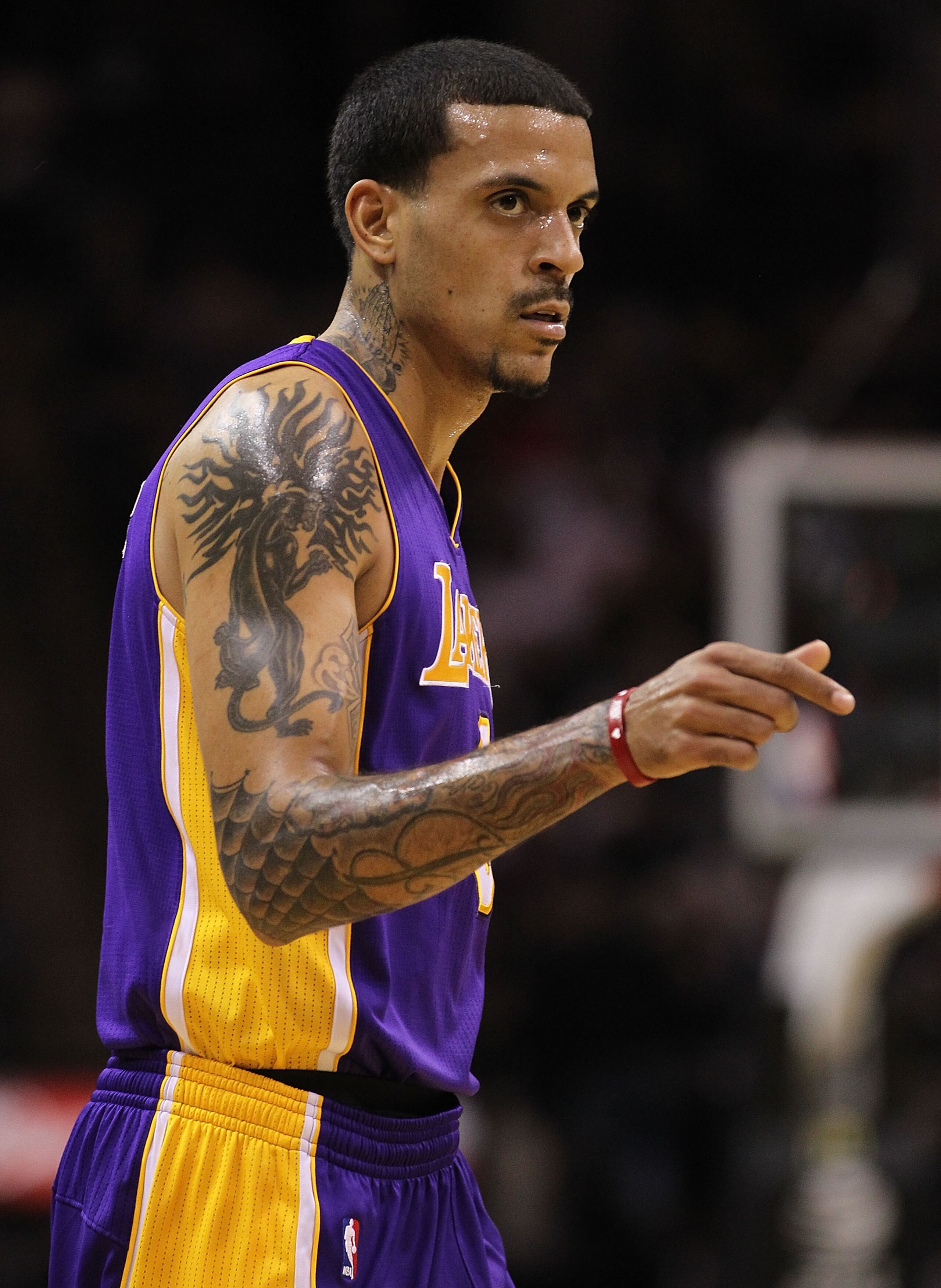 SAN ANTONIO, TX - DECEMBER 28: Forward Matt Barnes #9 of the Los Angeles Lakers at AT&T Center on December 28, 2010 in San Antonio, Texas. NOTE TO USER: User expressly acknowledges and agrees that, by downloading and/or using this photograph, user is co SAN ANTONIO, TX - DECEMBER 28: Forward Matt Barnes #9 of the Los Angeles Lakers at AT&T Center on December 28, 2010 in San Antonio, Texas. NOTE TO USER: User expressly acknowledges and agrees that, by downloading and/or using this photograph, user is co